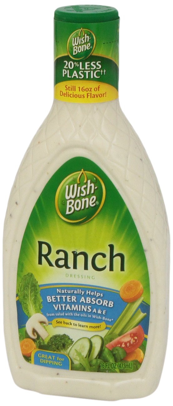 Wish Bone Ranch Dressing - 16 Oz (Pack of 6) | Creamy Salad Dressing for Salads, Wings, Dips & Veggies | Gluten-Free Condiment