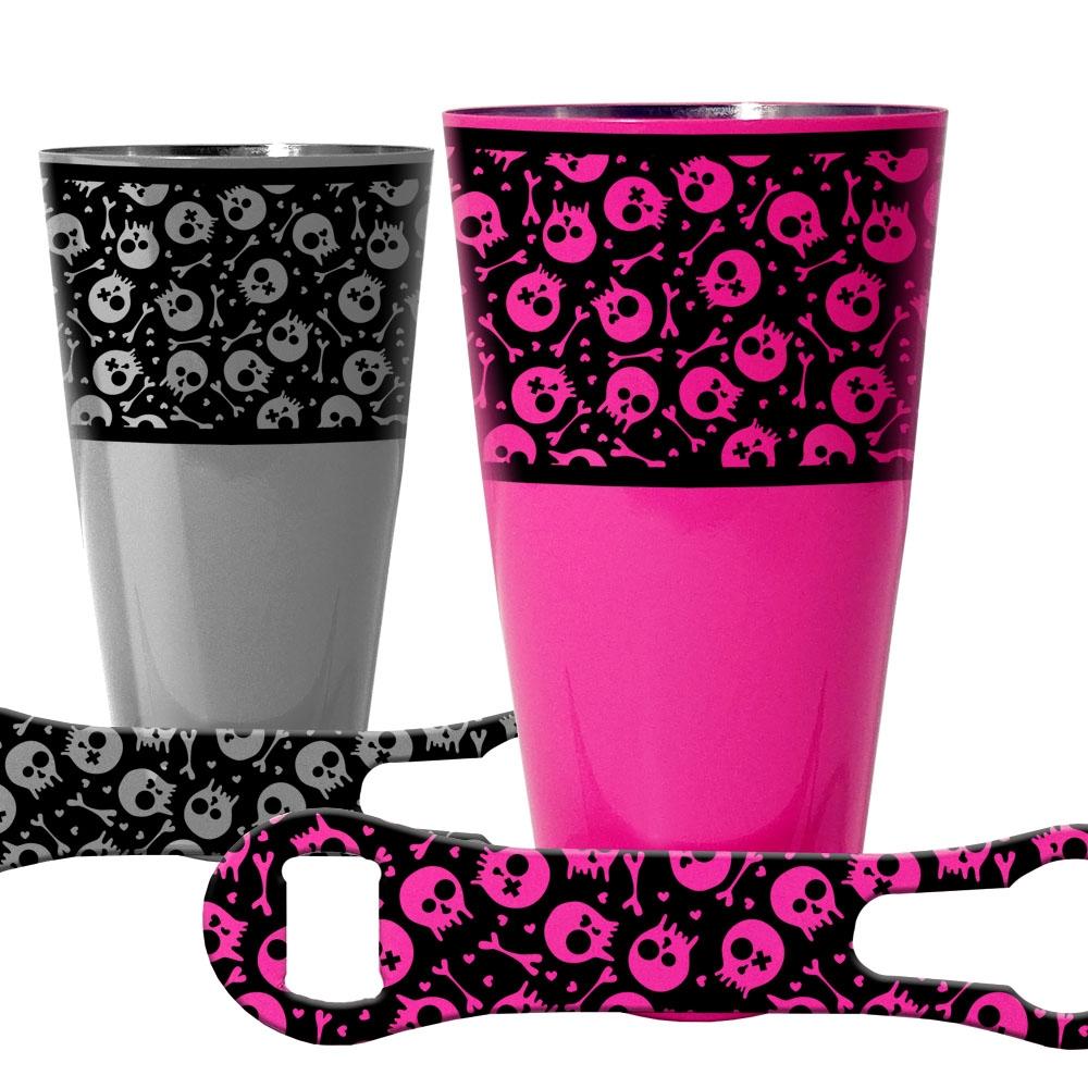 Premium Cocktail Shaker Set with V Rod® Mixer - Gothic Skull Design in Multiple Colors - Perfect for Home Bars, Parties & Professional Bartending