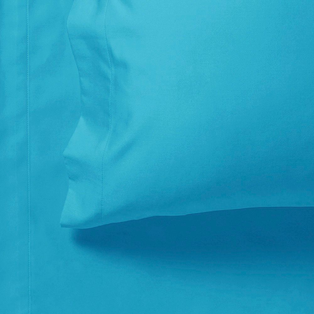 1000TC Ultra Soft Fitted Sheet & Pillowcase Set - Single Size Bed Sheets - Light Blue - Luxury Bedding for Hotels, Dorms & Guest Rooms