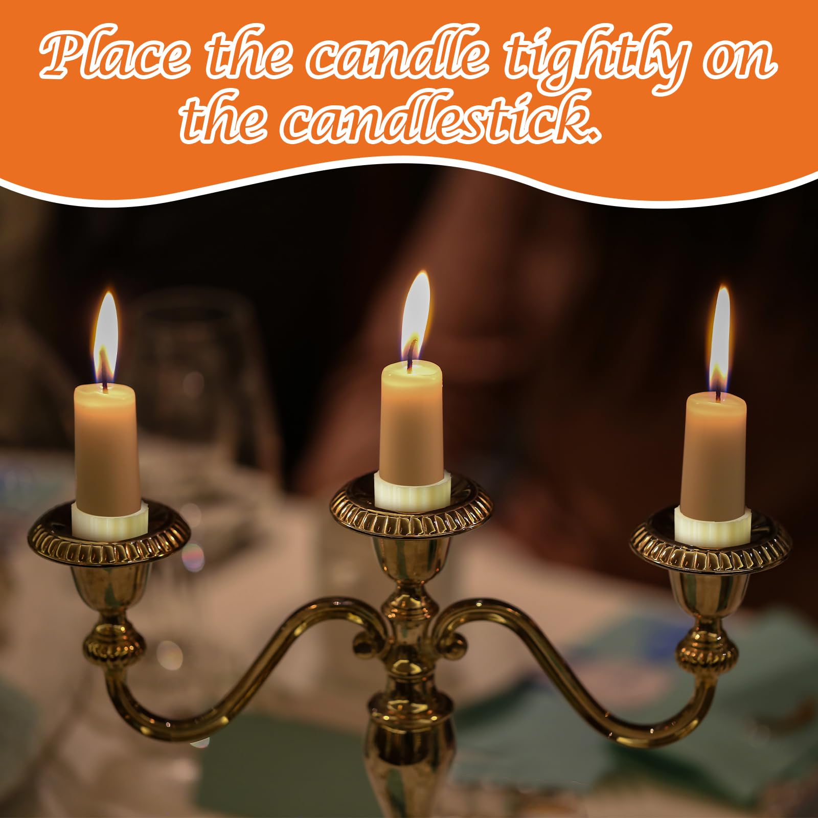 20 Pack Rubber Candle Grips - Secure Taper Candles & Cups for Tables & Weddings