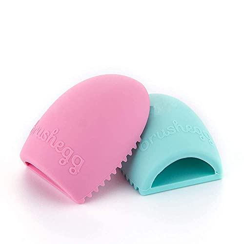 Glorica 2 Makeup Brush Cleaner Silicone Cleaning Mat & Pad - Portable Cosmetic Brush Washing Tool with Color Removal Sponge (Green & Pink, 2-Pack) | Perfect for Professional Makeup Artists & Home Beauty Routines