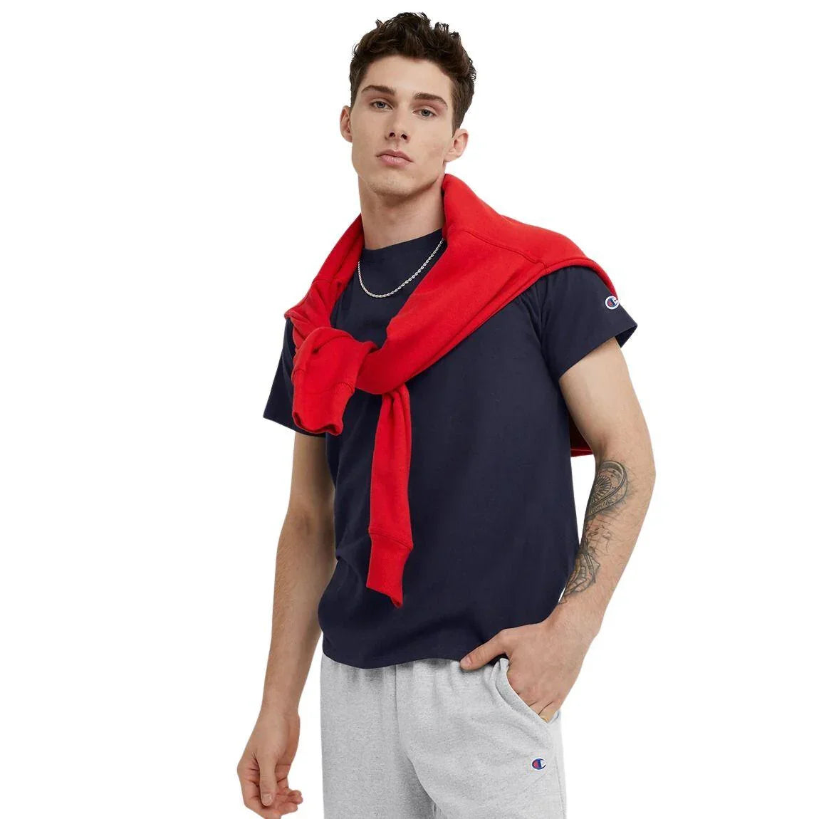 Champion Men's Classic T-Shirt with Embroidered C Logo - Casual Wear, Gym, Street Style & Everyday Comfort