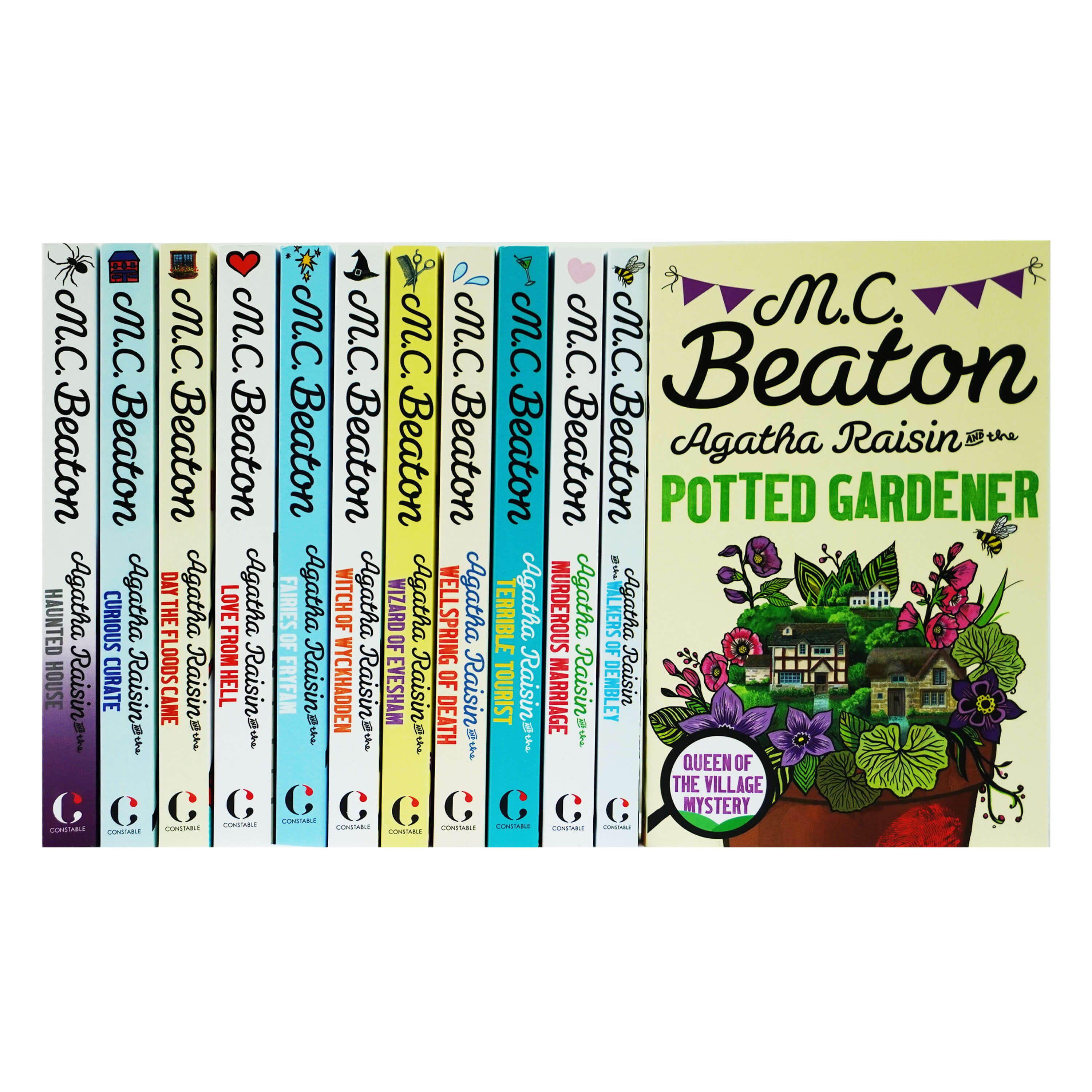 Agatha Raisin Mysteries Series by M.C. Beaton - 12 Book Collection Set | Cozy Mystery Fiction Paperback Books | Perfect for Book Clubs & Mystery Lovers