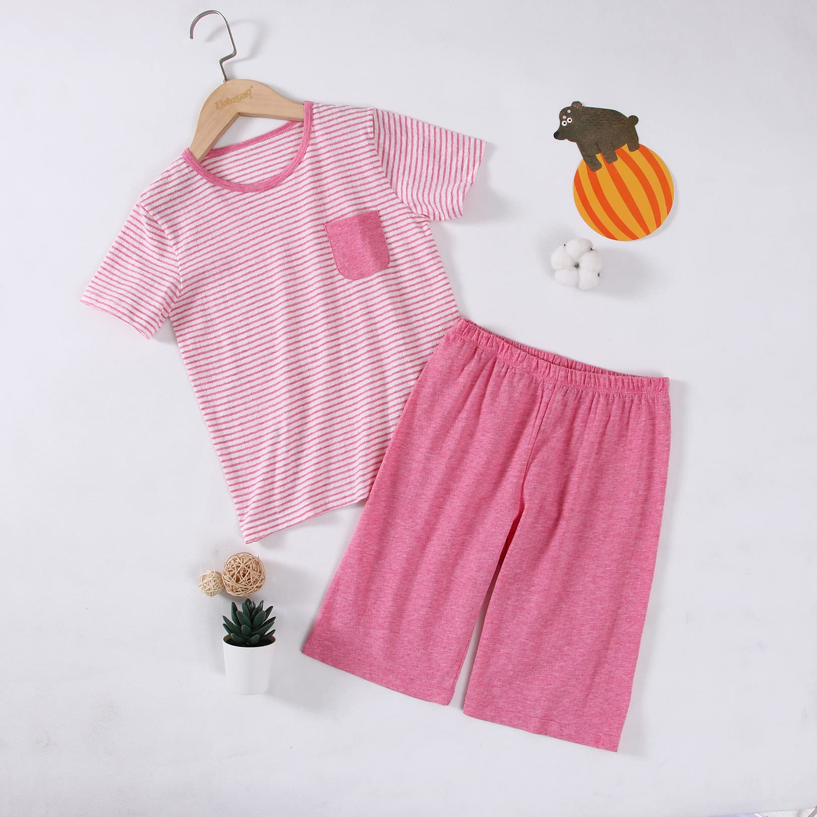 Boys & Girls Cotton Striped Summer Pajama Set - Soft Toddler Sleepwear for Kids | Perfect for Bedtime, Lounging & Sleepovers