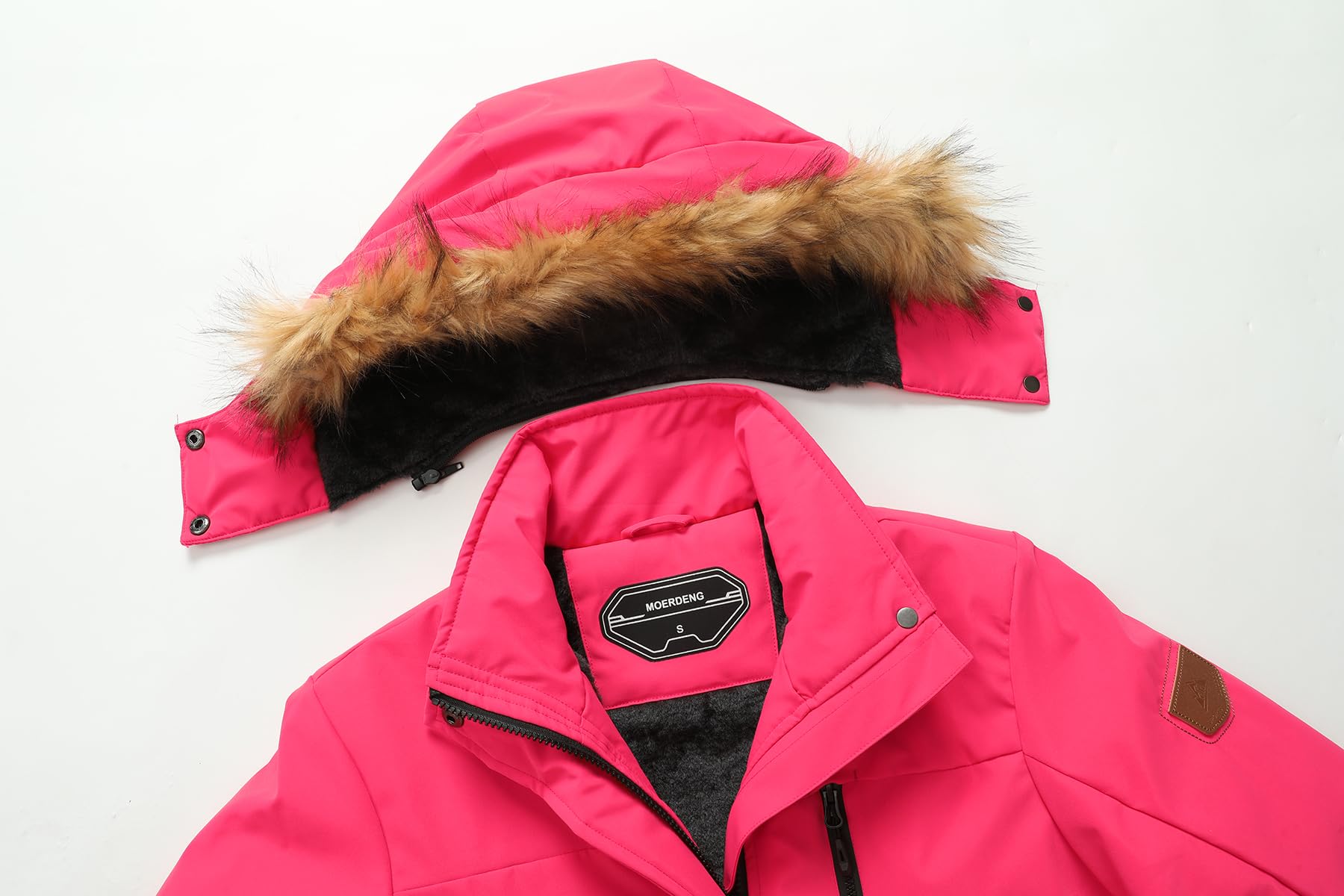 MOERDENG Women's Waterproof Ski Jacket - Winter Warm Hooded Snow Coat with Windproof Technology for Outdoor Activities | Perfect for Skiing, Snowboarding & Mountain Adventures
