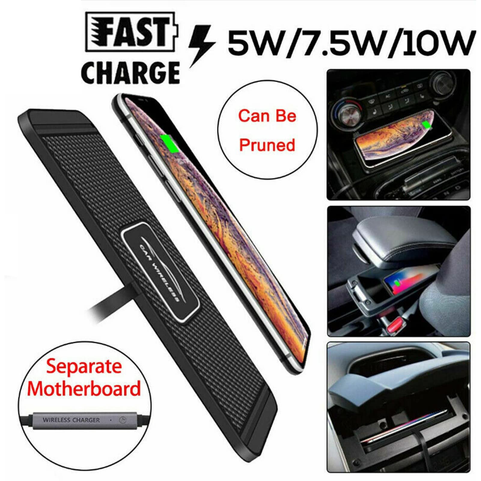 TKSE QI Wireless Fast Charging Pad for Car - Fast Charging Non-Slip Phone Holder for Samsung Galaxy S23/S22/S21/Note20 - Perfect for Road Trips & Commuting