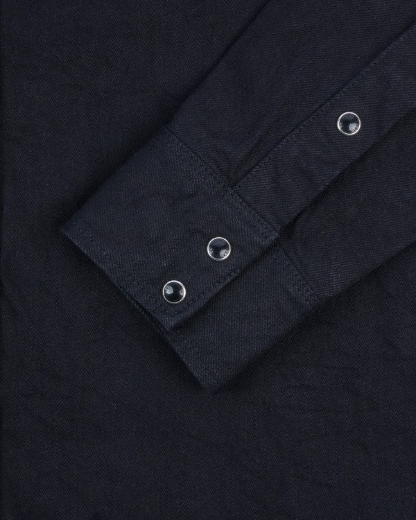 Iron Heart IHSH-396 13.5oz Heavyweight Denim Western Shirt for Men - Black - Durable Workwear & Casual Style for Outdoor Adventures and Everyday Wear