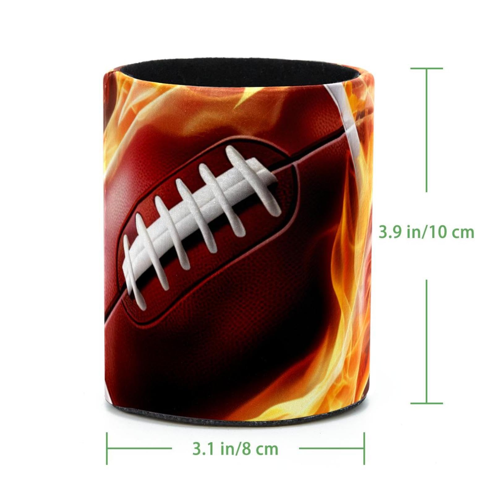Desk Pen Holder & Pencil Organizer - American Football & Fire Design Office Supplies for Home, School, and Workplace Organization