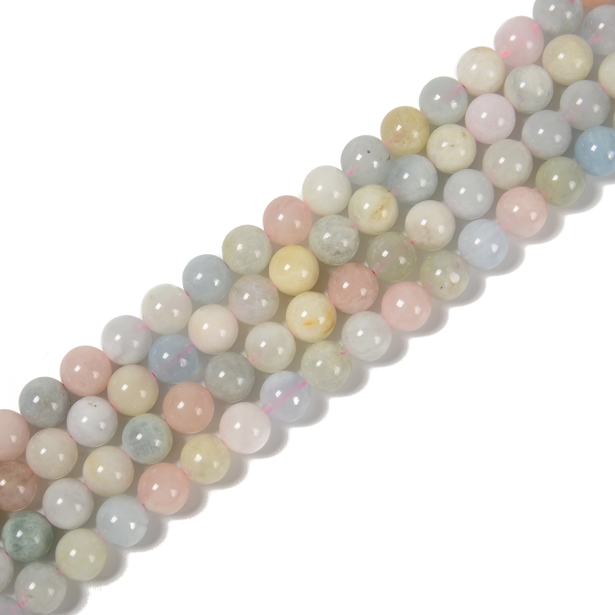 Natural Pink Morganite Beads 6mm-15.5mm Smooth Round Gemstone Strand for Jewelry Making, DIY Bracelets & Necklaces - Healing Crystal Gift for Women