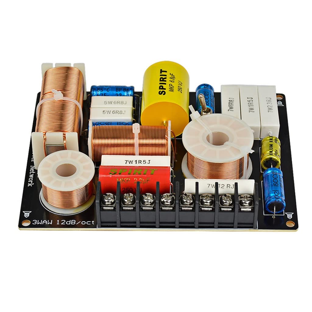 SXYLTNX 280W 3-Way Audio Speaker Crossover - Treble, Midrange & Bass Independent Frequency Divider for DIY Speaker Projects - Perfect for Home Theater, Studio Monitor & Car Audio Systems