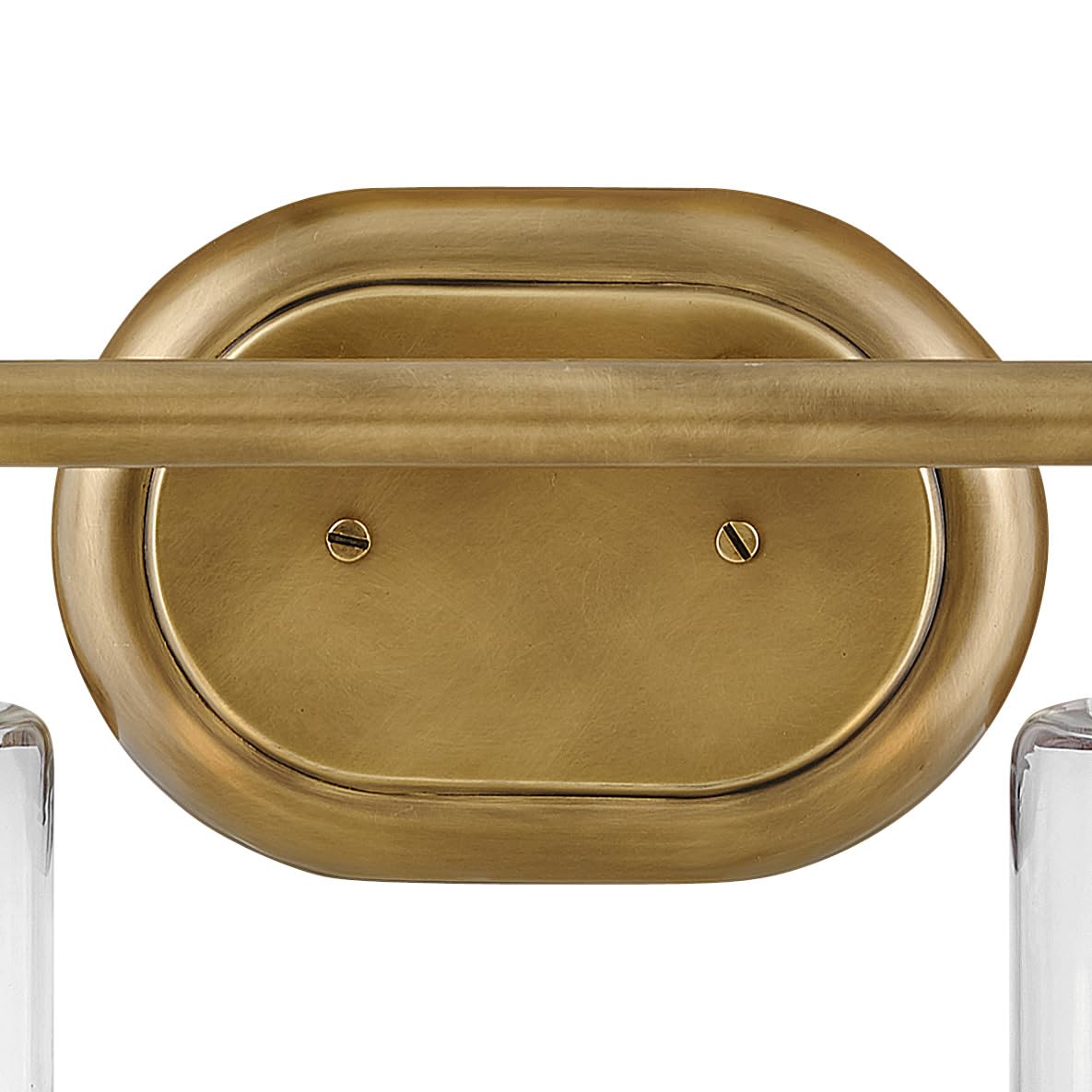 Hinkley Halstead Small Two Light Vanity Sconce - Rustic Style Faux Leather Clear Glass Shade Heritage Brass Finish - Perfect for Bathroom Vanity, Bedroom, or Entryway Lighting