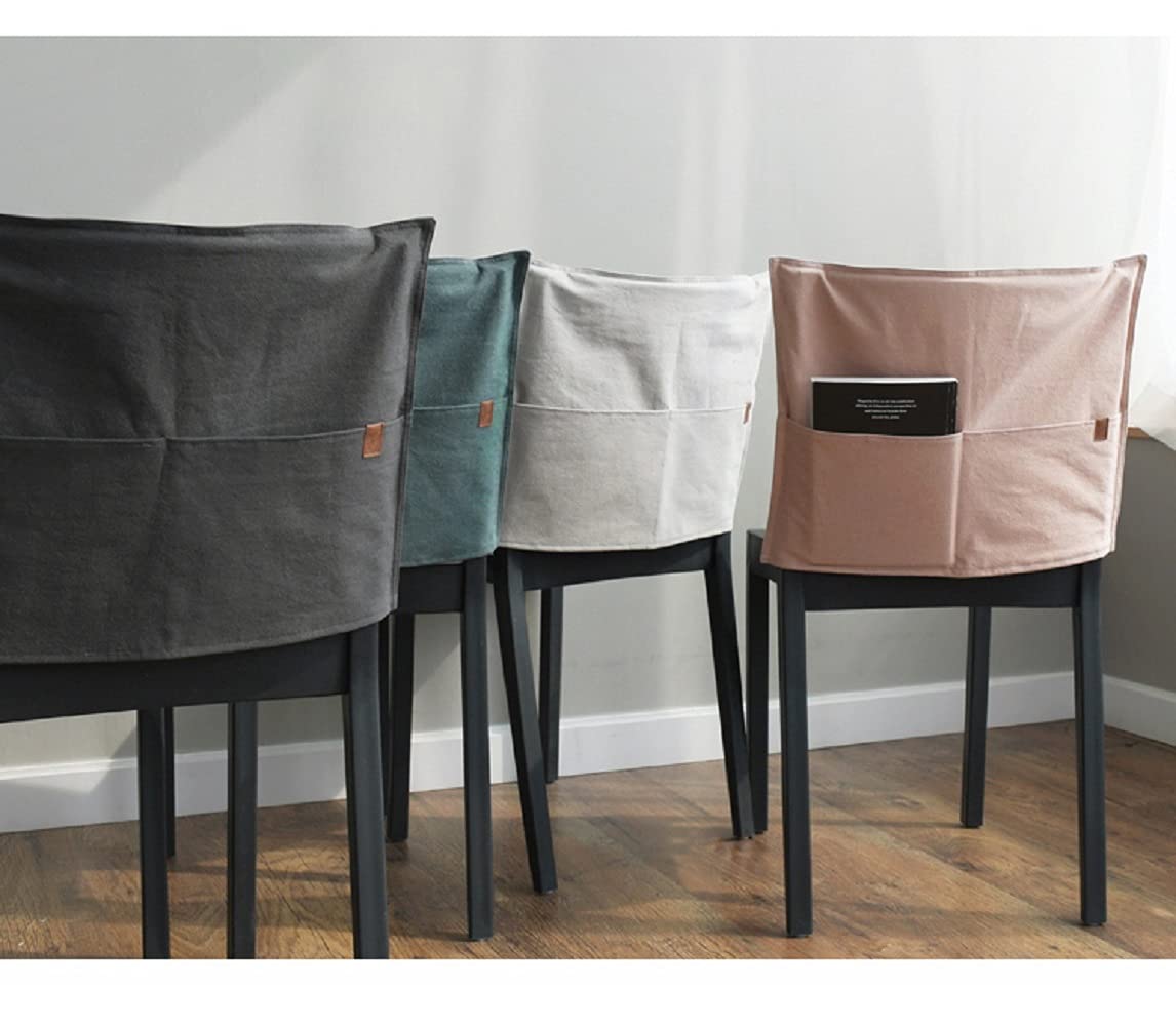 Custom Chair Back Covers for Dorm & Office - Light Grey Armless Chair Organizer with Storage Pockets - Perfect for College Dorms, Home Office & Small Spaces