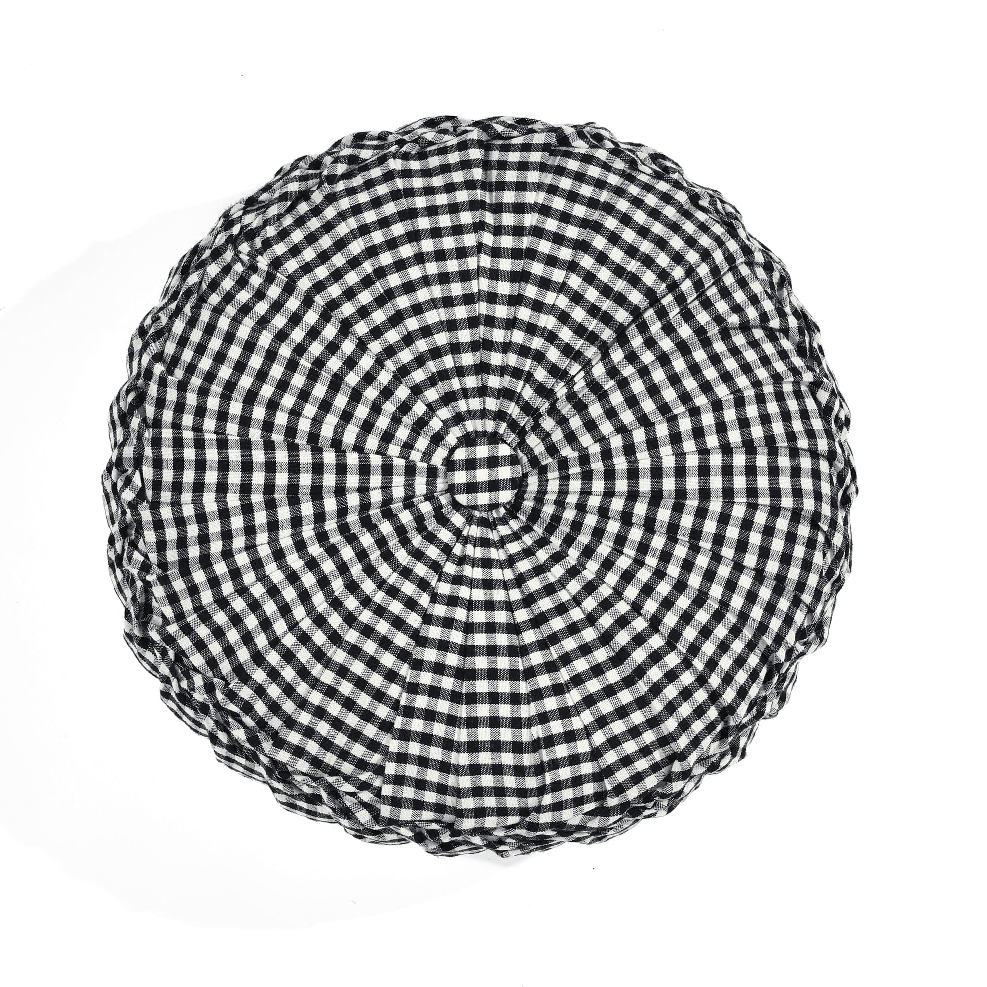 Gingham Check Yarn Dyed Pleated Decorative Pillow Covers - Stylish Home Decor for Sofa, Bed, Couch & Living Room