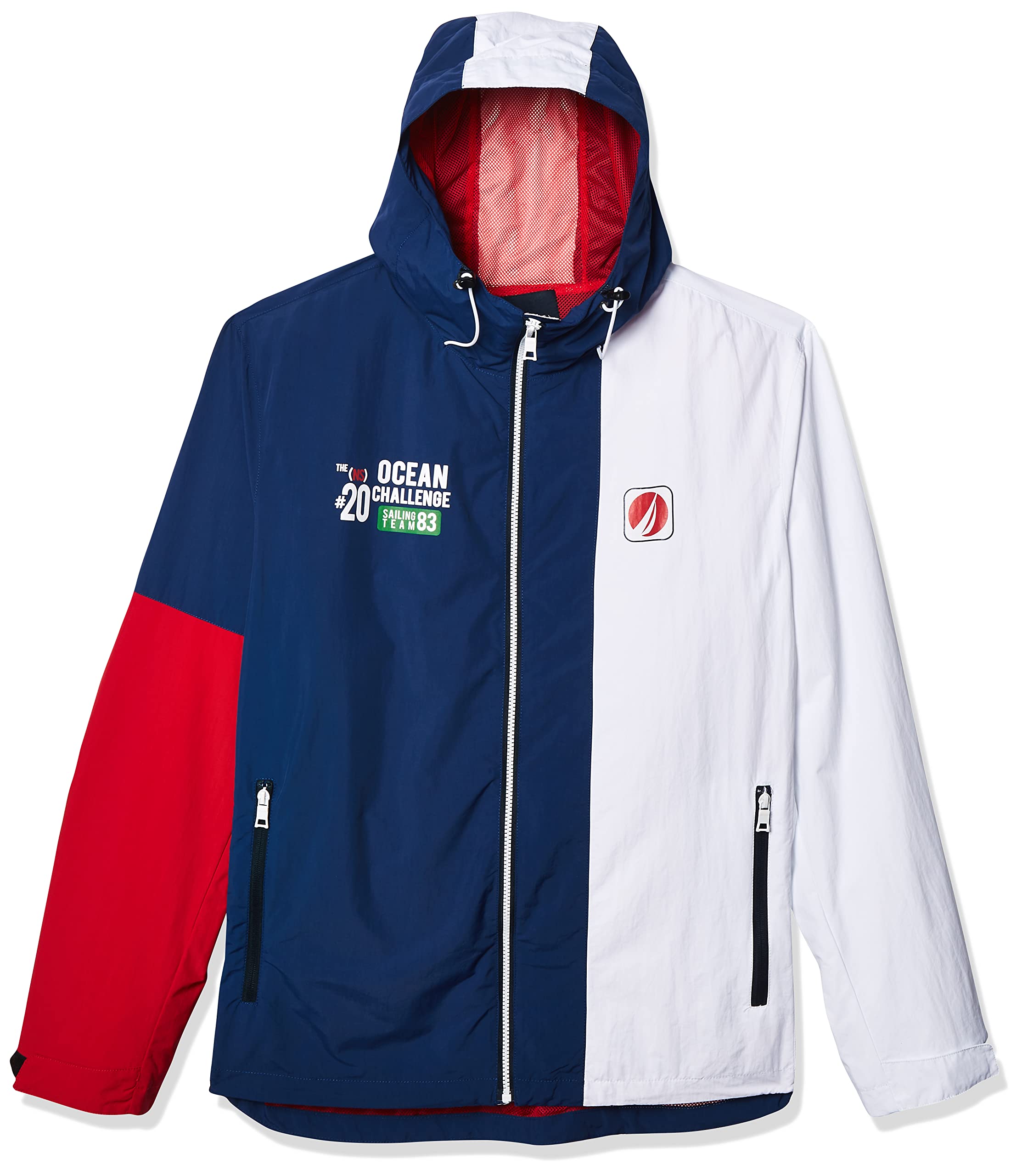Nautica Men's Big & Tall Lightweight Colorblock Jacket - Water-Resistant Windbreaker for Outdoor Activities, Travel & Casual Wear