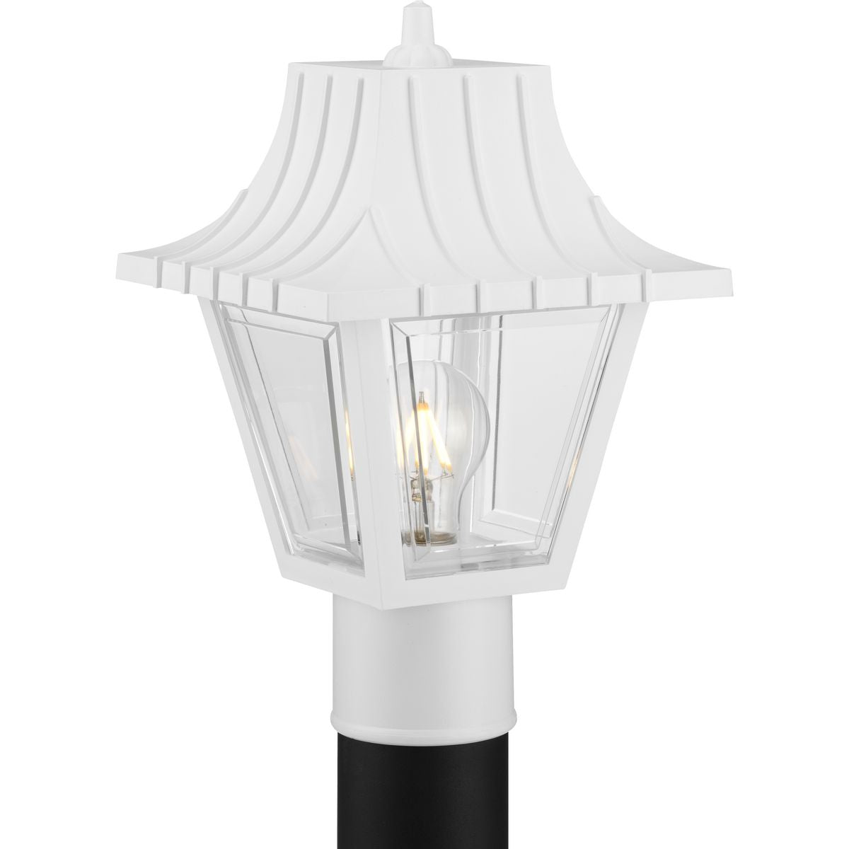 Mansard Collection Black Outdoor Wall Lantern - Single Light Post Mount Exterior Sconce for Porch, Garden, and Patio Lighting