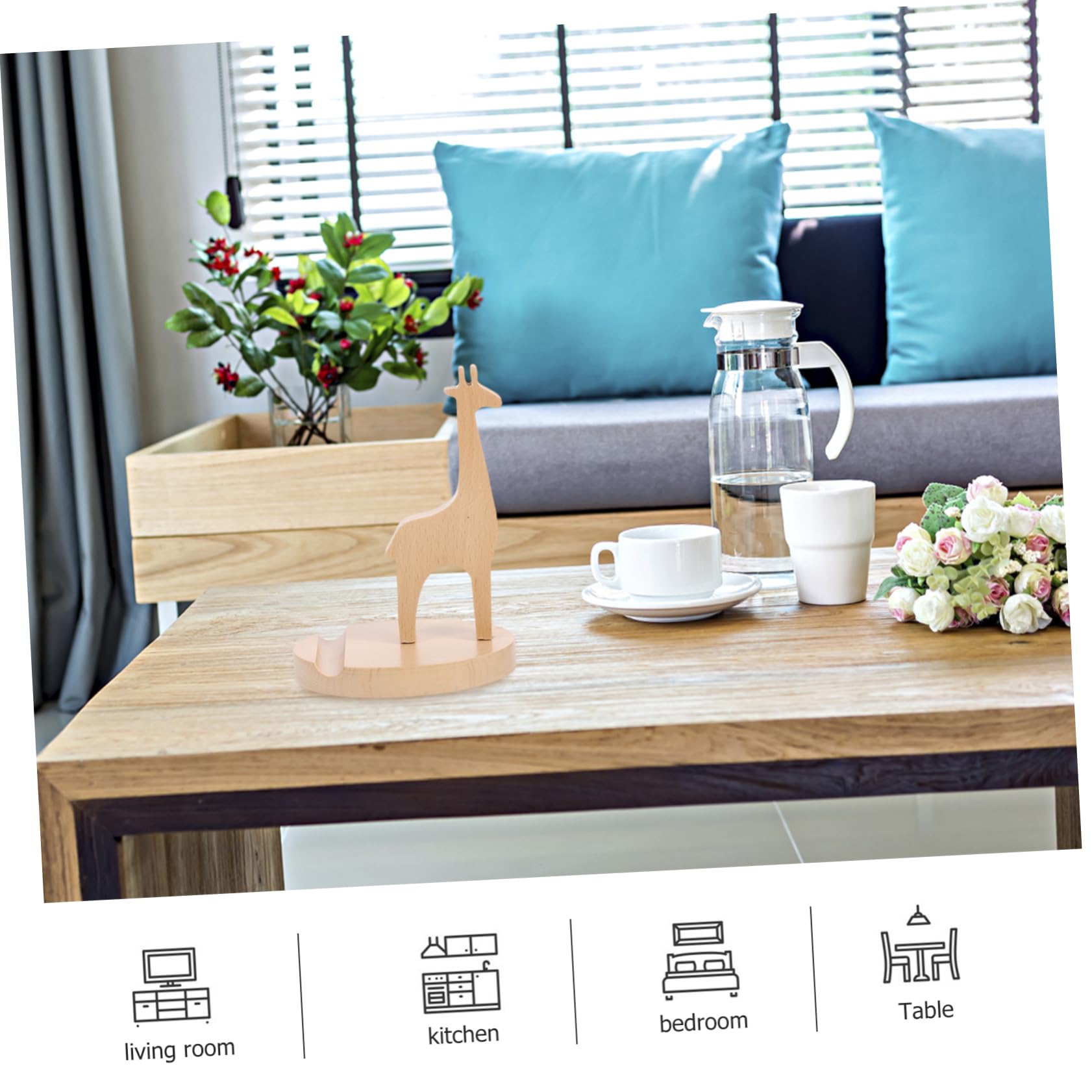 Xiaolu Wooden Phone Stand Holder - Adjustable Desktop Phone Bracket for iPhone, Samsung, Tablets - Perfect for Home Office, Bedside, Kitchen Counter & Video Calls