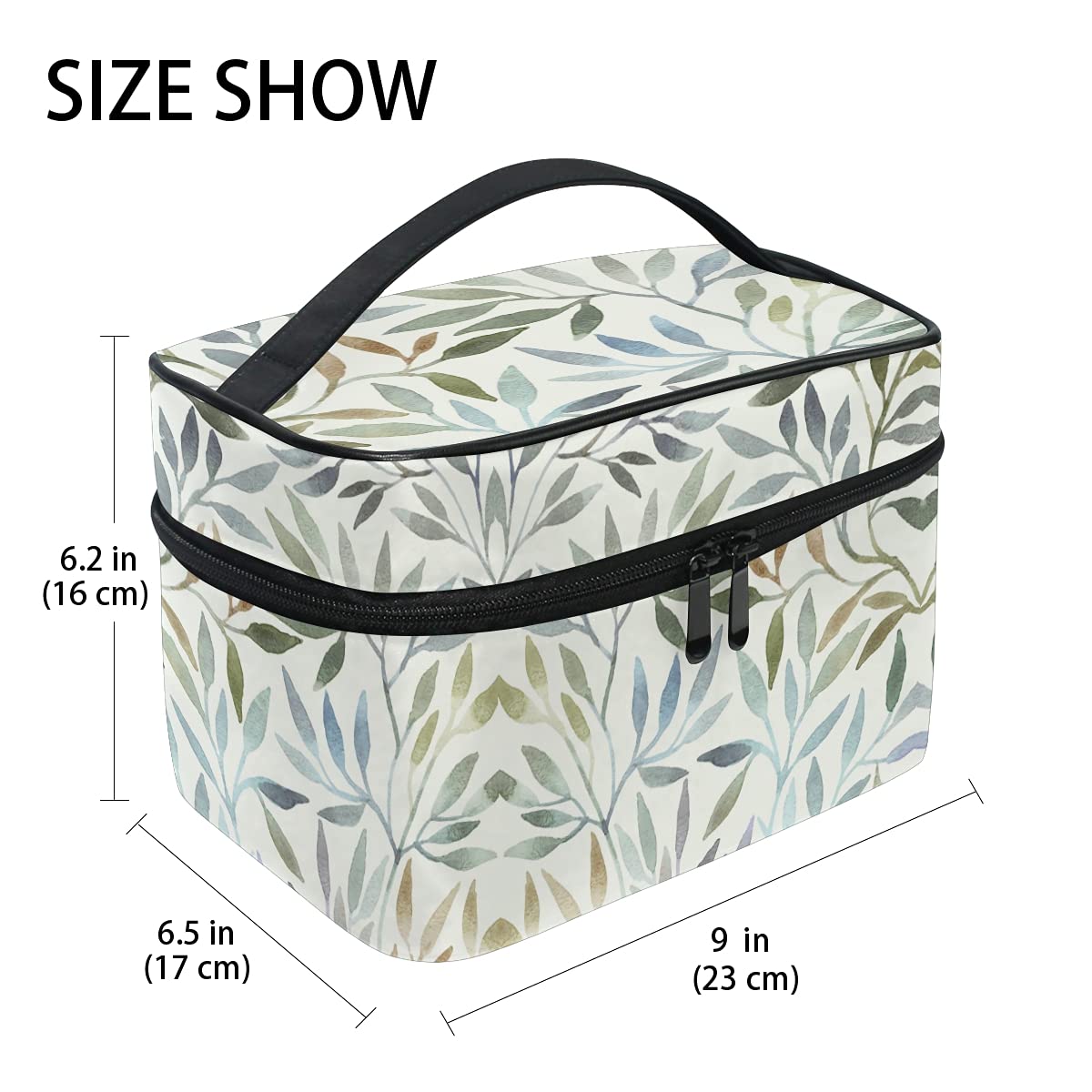 Floral Print Cosmetic Bag for Women - Waterproof Makeup Pouch with Zipper, Travel Toiletry Organizer for Girls | Perfect for Gym, Travel, and Daily Essentials Storage