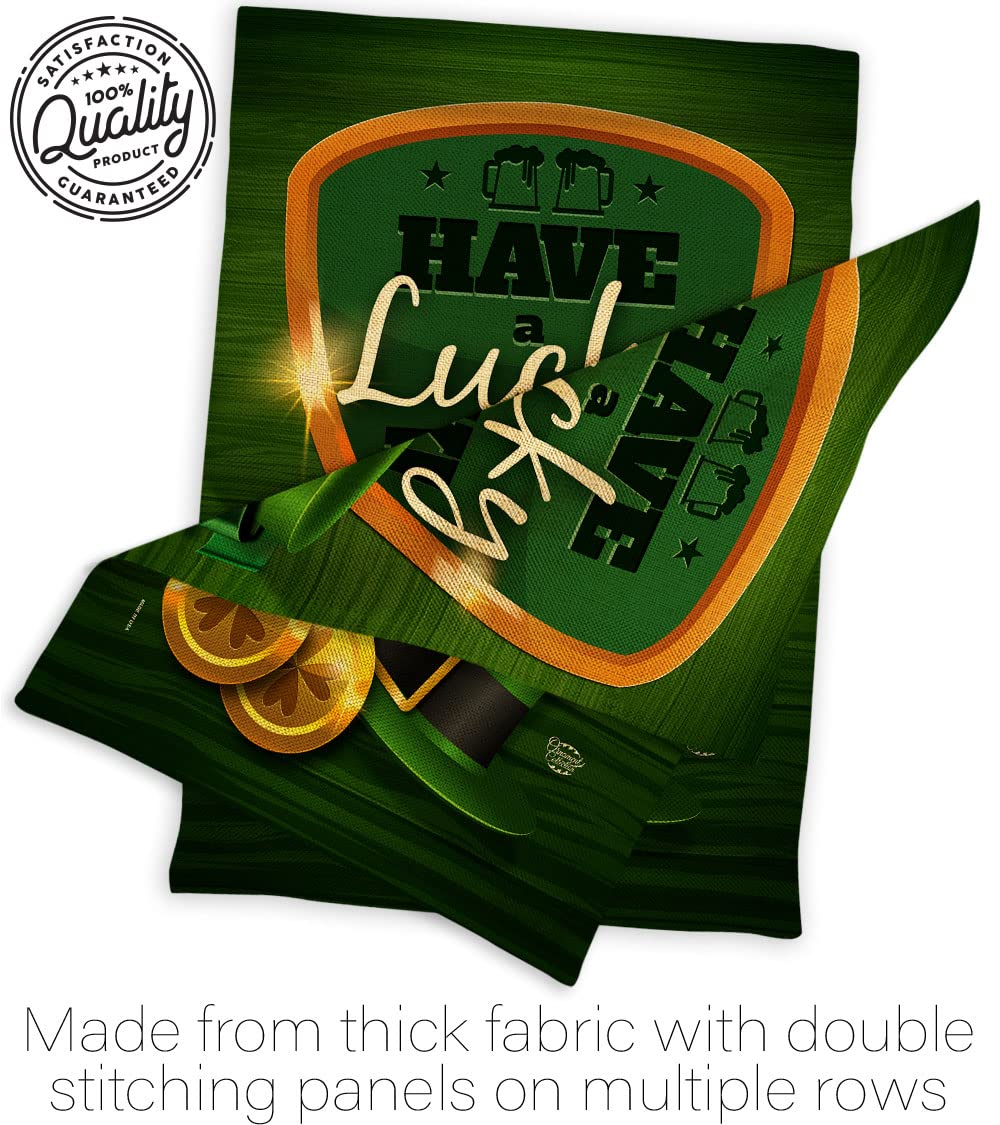 Lucky St Patrick's Day Garden Flag Set - Double-Sided Shamrock Decor for Yard