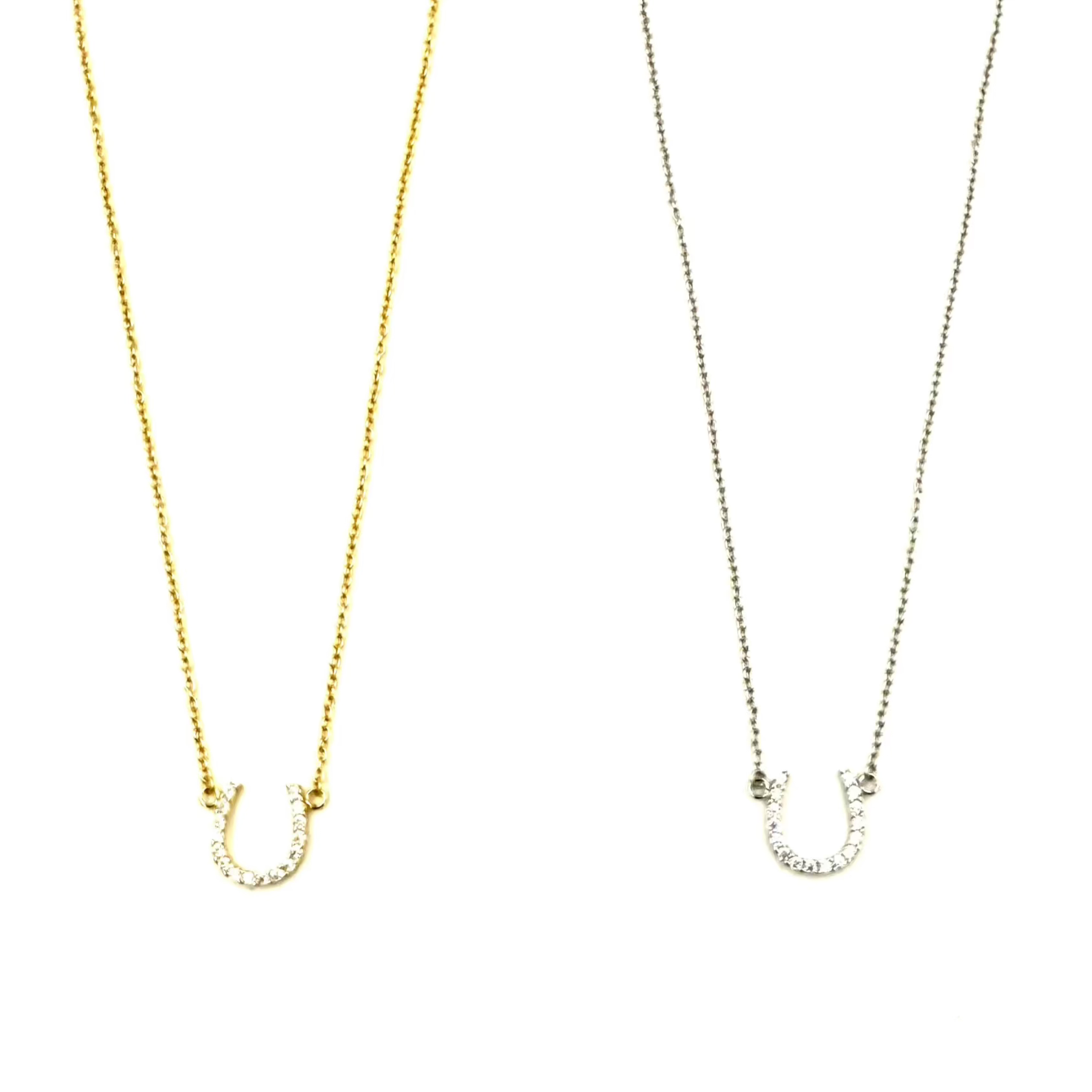 Ashley Gold Sterling Silver Horseshoe CZ Pendant Necklace for Women - Elegant Jewelry Gift for Birthday, Anniversary & Good Luck Charm