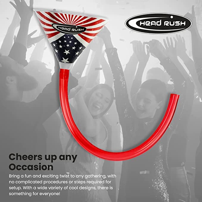 Head Rush Checkered Beer Bong - 2FT Long Tube Beer Funnel with Thick Flexible Hose - Fun Drinking Game Accessories for Adult Parties, Tailgates & College Events - Ultimate Beer Pong & Party Drinking Tool