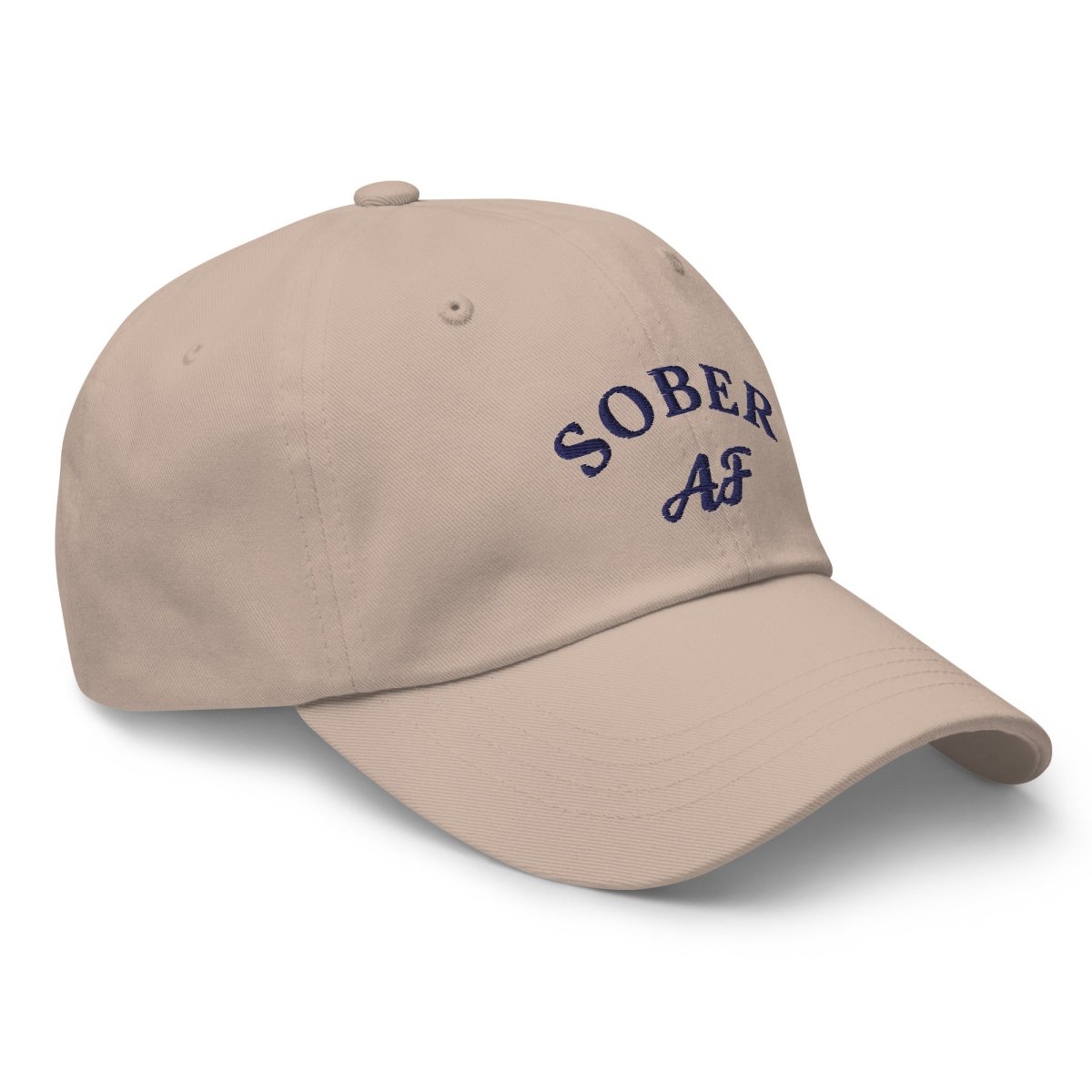 Sober AF Dad Hat - Stylish Sobriety Celebration Light-Colored Cap for AA Meetings, Recovery Milestones & Sober Living