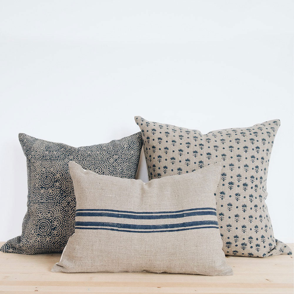 Handmade Linen Block Printed Pillow Cover No. 0522 - Bohemian Home Decor for Living Room, Bedroom & Sofa