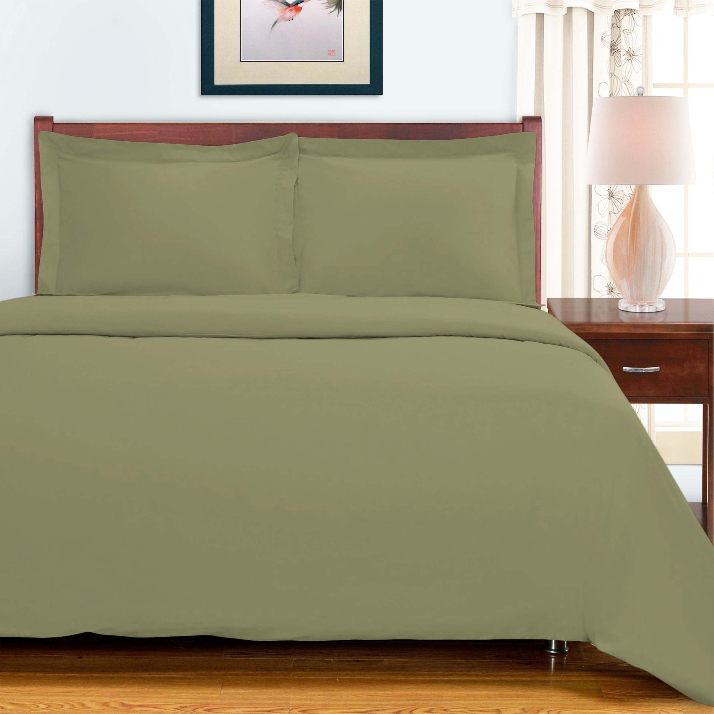 300 Thread Count Solid & Floral Cotton Duvet Cover Set - All Season Soft Bedding for Master Bedroom, Guest Room & Vacation Homes