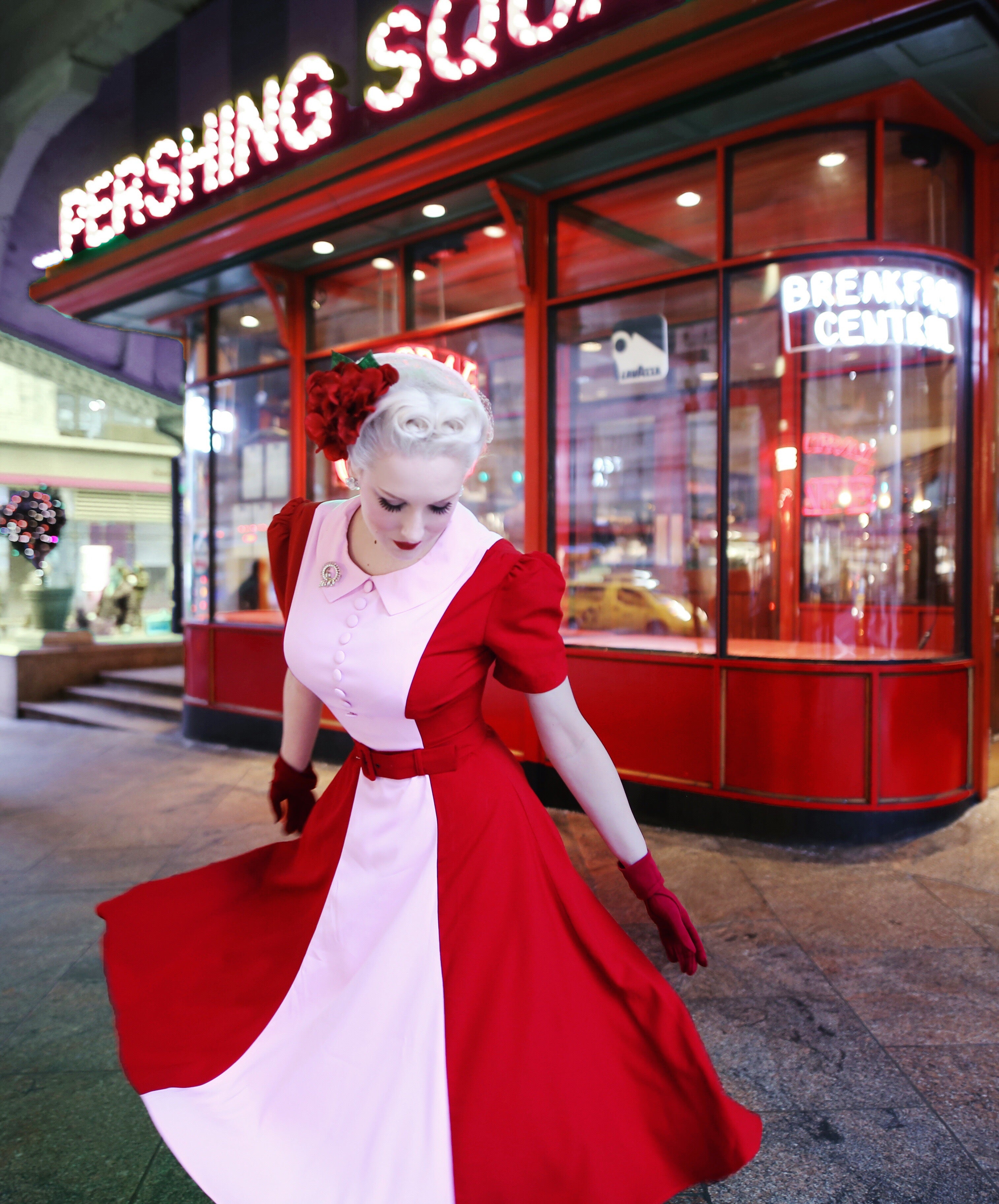 Vintage 1950s Inspired Swing Dress - Retro Two Tone Flared Skirt for Women | Perfect for Cocktail Parties, Dances & Themed Events