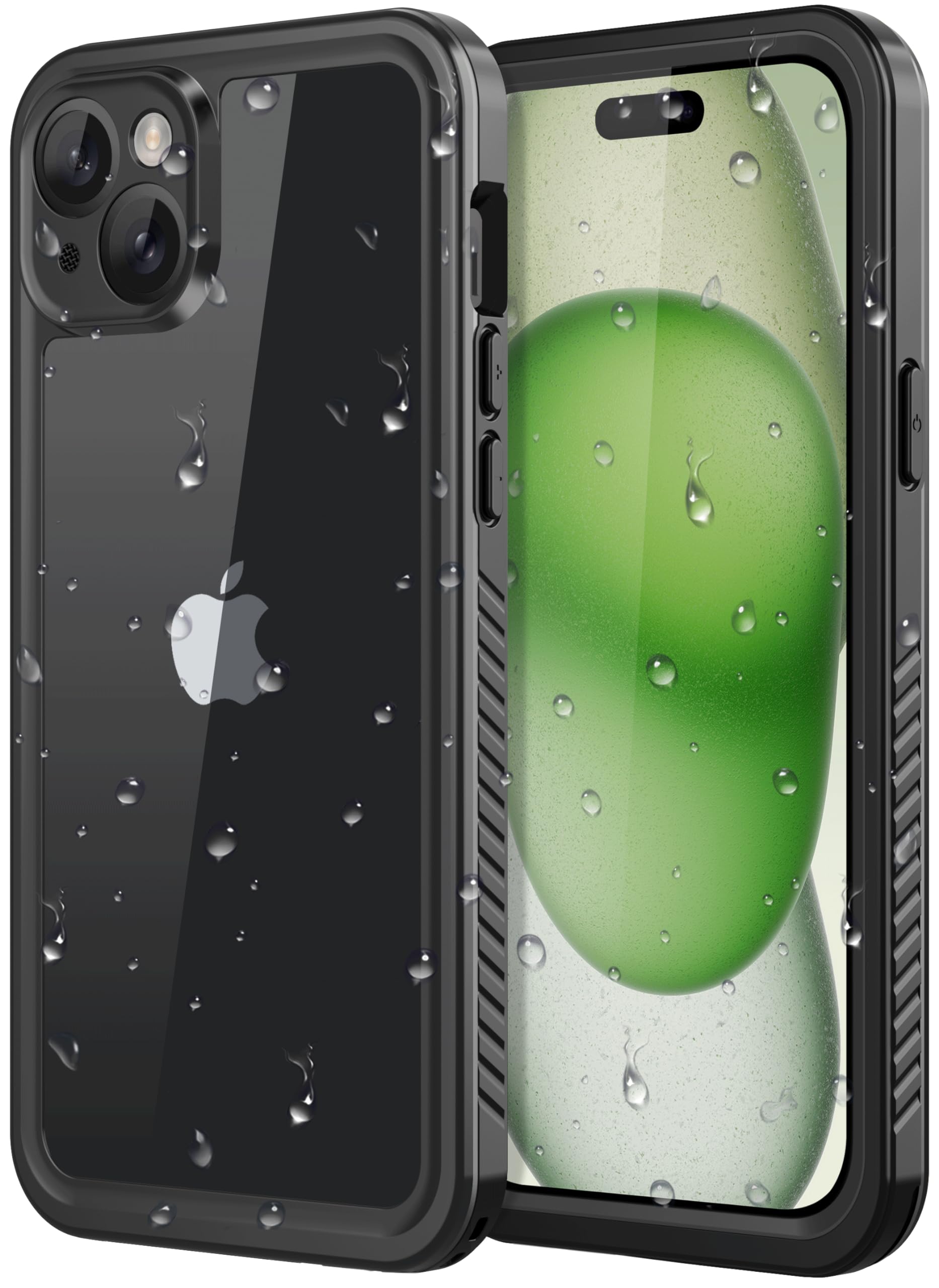 **iPhone 15 Waterproof Case 10FT - Military Grade Shockproof & Dustproof Protection with Built-in Screen Protector | Magsafe Compatible | Heavy Duty Phone Cover for Outdoor, Swimming & Extreme Sports (Black-FS)**