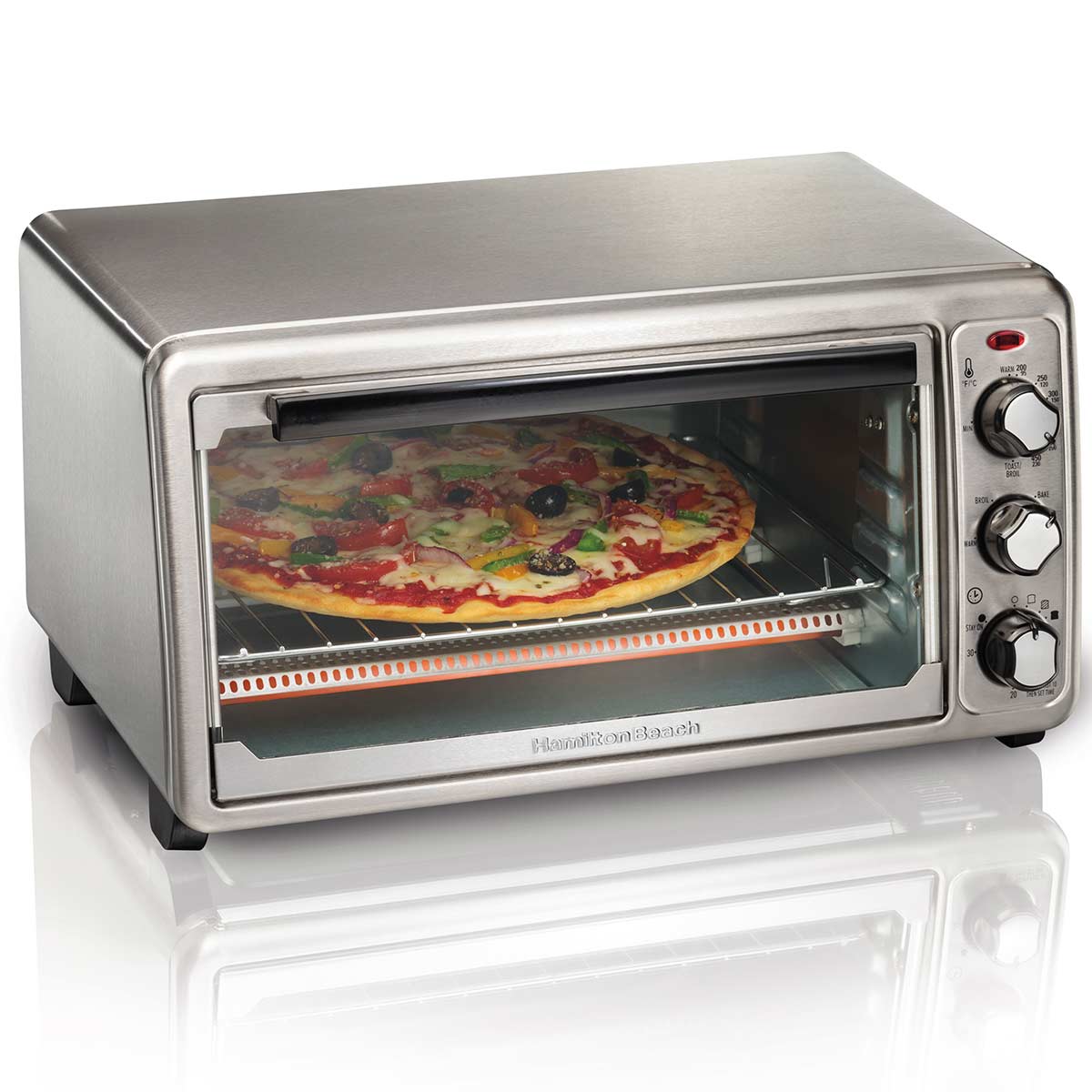 Hamilton Beach 6-Slice Toaster Oven with Wide Slot Design - Countertop Convection Oven for Baking, Broiling & Toasting - Perfect for Bagels, Pizza & Family Meals (Model 31411)