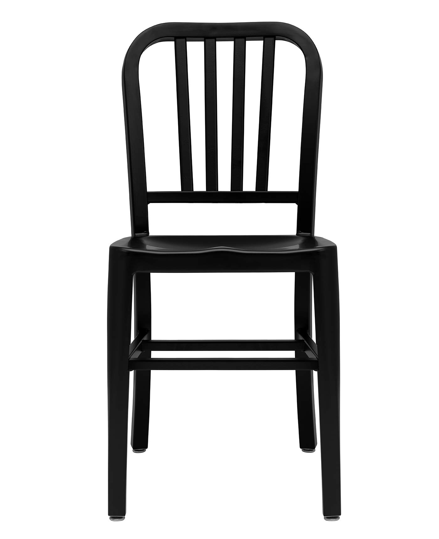 Laura Davidson Bryant Side Chairs Set of 2 - Lightweight Aluminum Dining & Office Chairs with Armrests, Commercial Grade, Black - Perfect for Restaurants, Cafes, and Home Workspaces