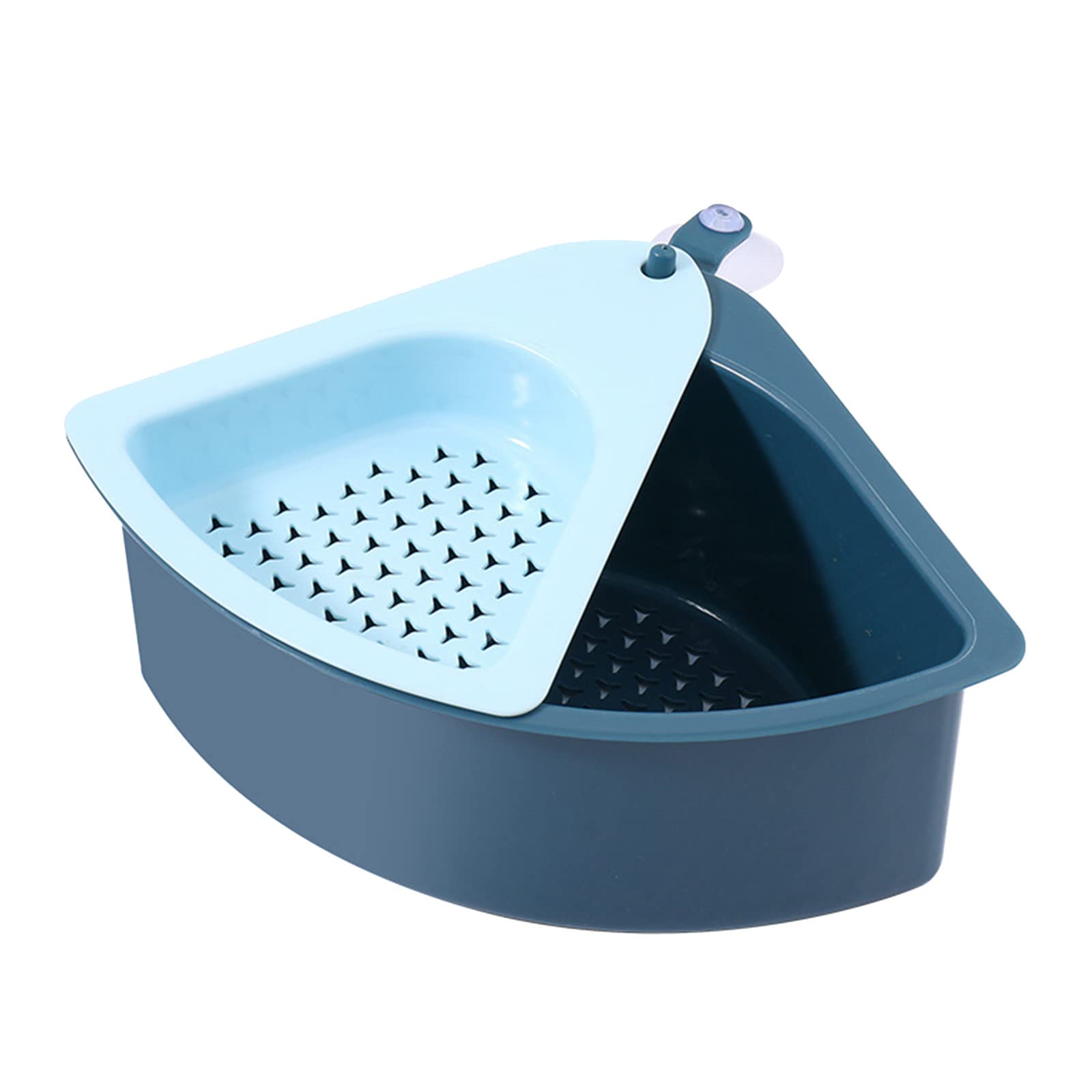 Youngnet Multifunctional Kitchen Sink Storage Rack with Wood Handle - Dish Drying Rack, Sponge Holder & Drainer for Countertop Organization (Blue, One Size) - Perfect for Small Kitchens, Apartments & RVs