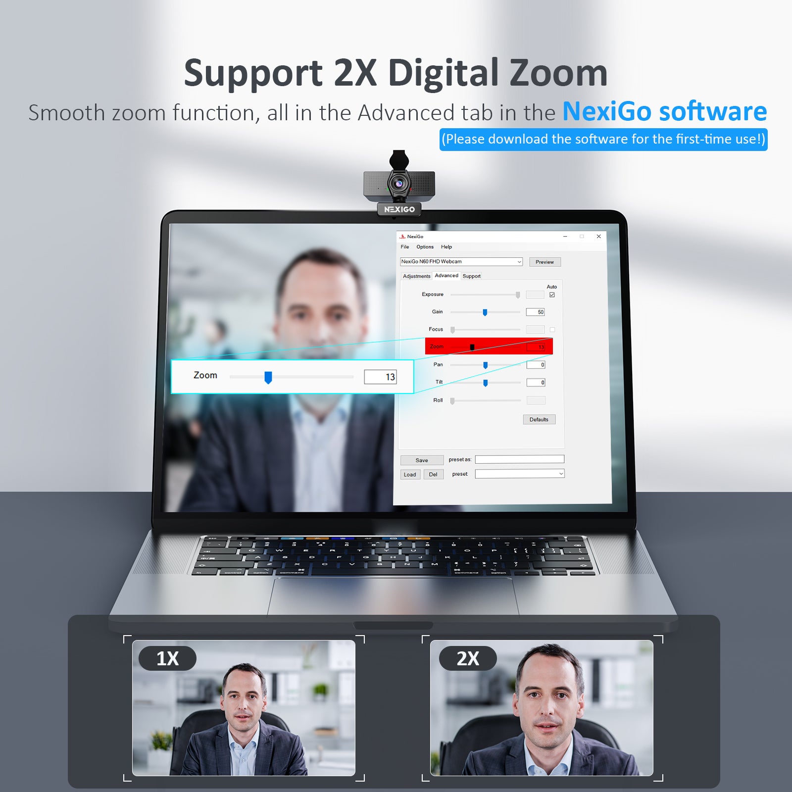 NexiGo 1080P HD Webcam with USB 2.0 to Type C Cable - Plug and Play USB Computer Camera for Video Conferencing, Online Classes, Streaming & Zoom Meetings