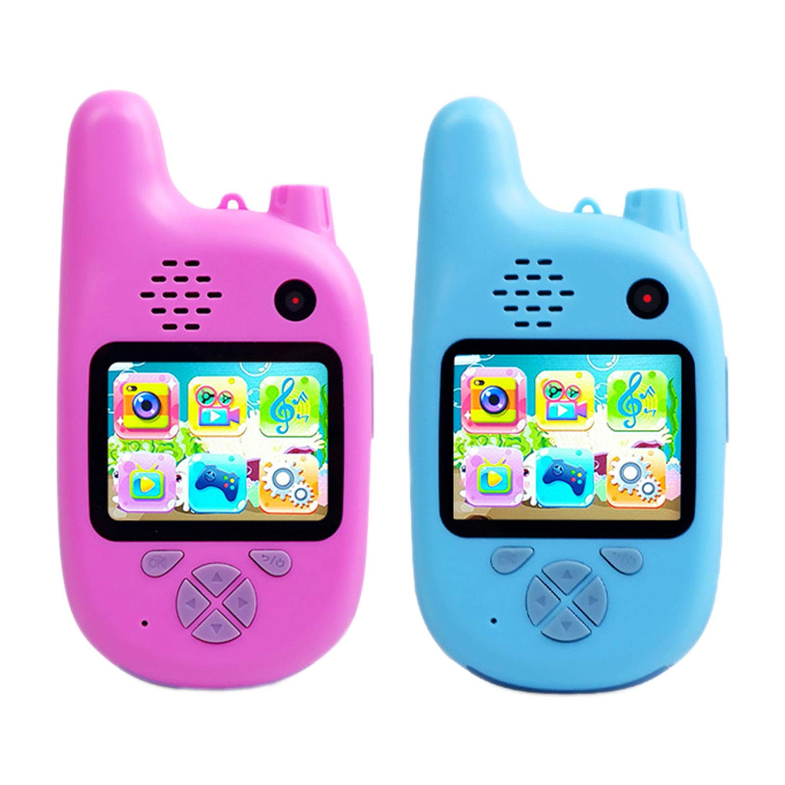 DUTUI Kids Camera Walkie Talkie with Games - HD Dual Lens Camera & Video Recorder, Educational Toys for Children (2 Pack) - Perfect for Outdoor Adventures, Birthday Gifts & Family Bonding Activities