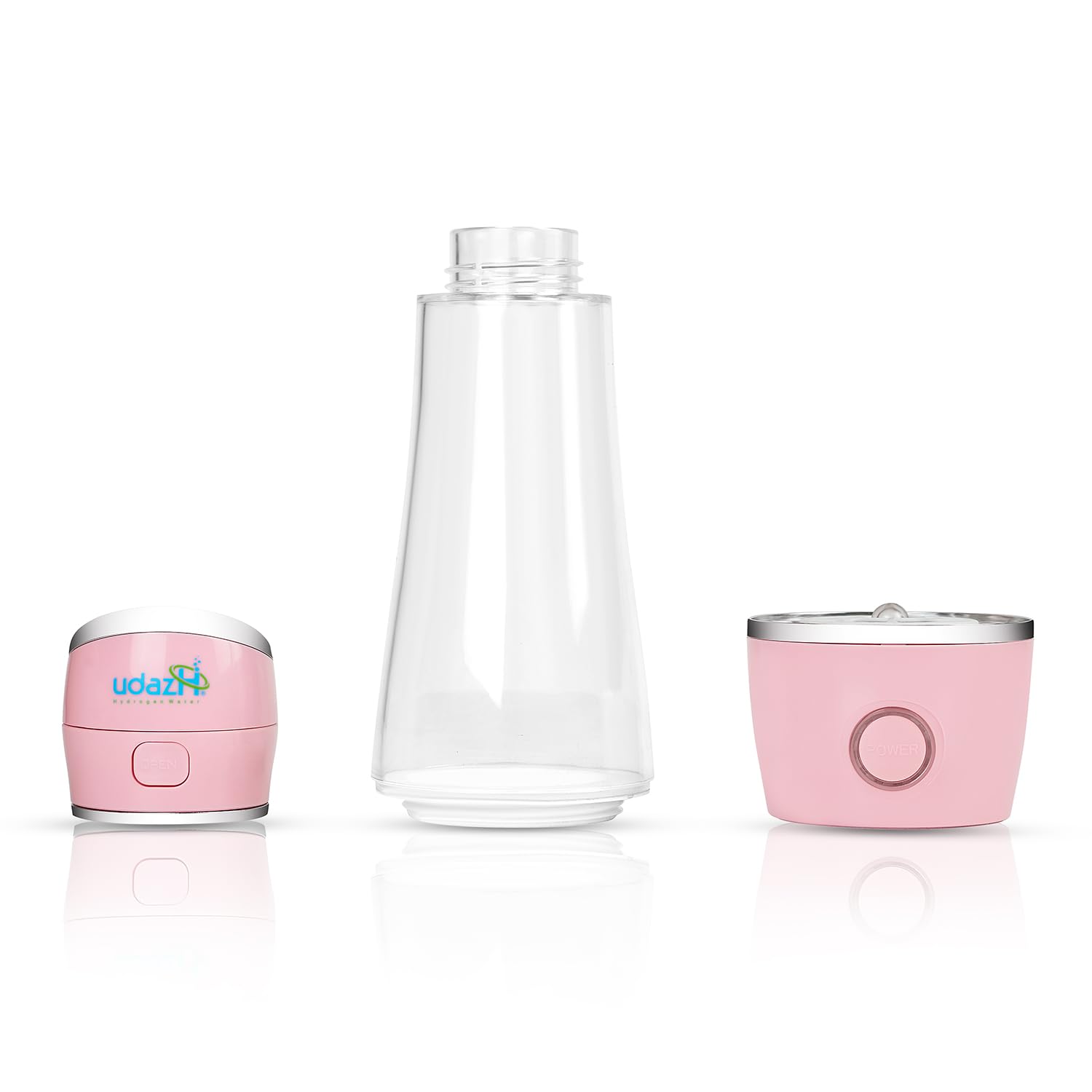 udazH Hydrogen Water Bottle - Rechargeable & Portable Pink Alkaline Water Generator | 280ML Hydrogen Rich Water Maker for Travel, Gym & Office | 1 Year Warranty | Infused Water Bottle for Health & Wellness