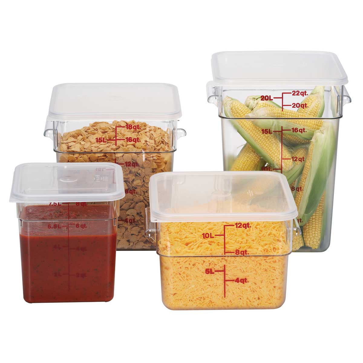 Cambro 22SFSCW135 CamSquare Camwear 22 qt Clear Food Storage Container - Durable, BPA-Free, Stackable for Kitchen, Restaurant & Meal Prep