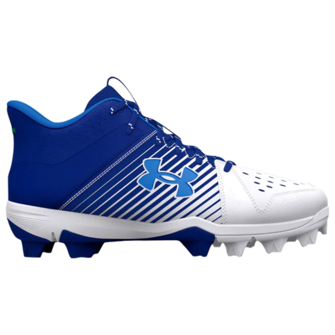 UnderArmour Boys' UA Leadoff Mid RM Jr. Baseball Cleats - Royal Blue (3025601-400) | Youth Baseball Shoes for Comfort & Performance on the Field