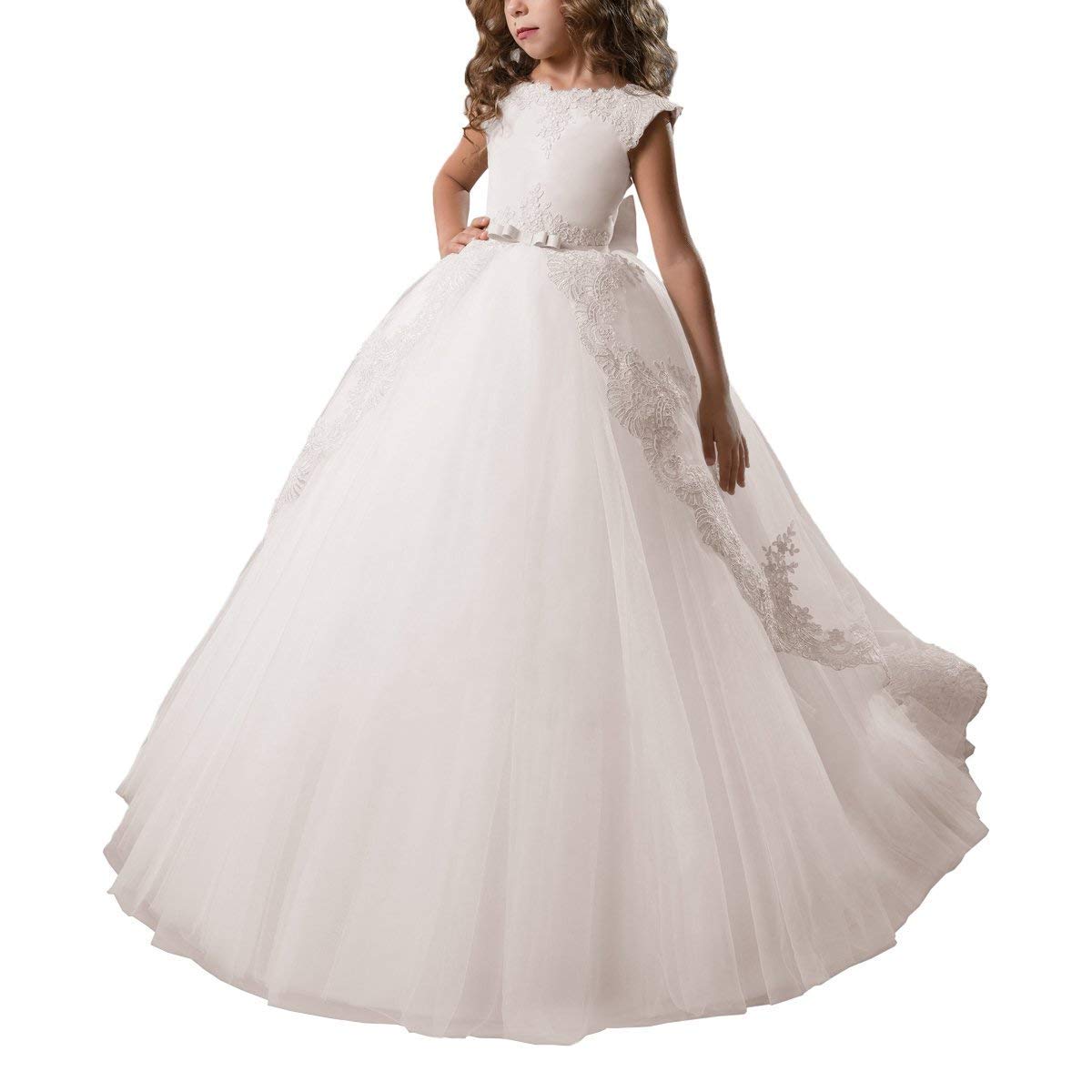 Flower Girl Dresses - Elegant Tulle Ball Gown with Lace for Weddings, Parties & Special Occasions | Perfect for Flower Girls, Pageants & Formal Events
