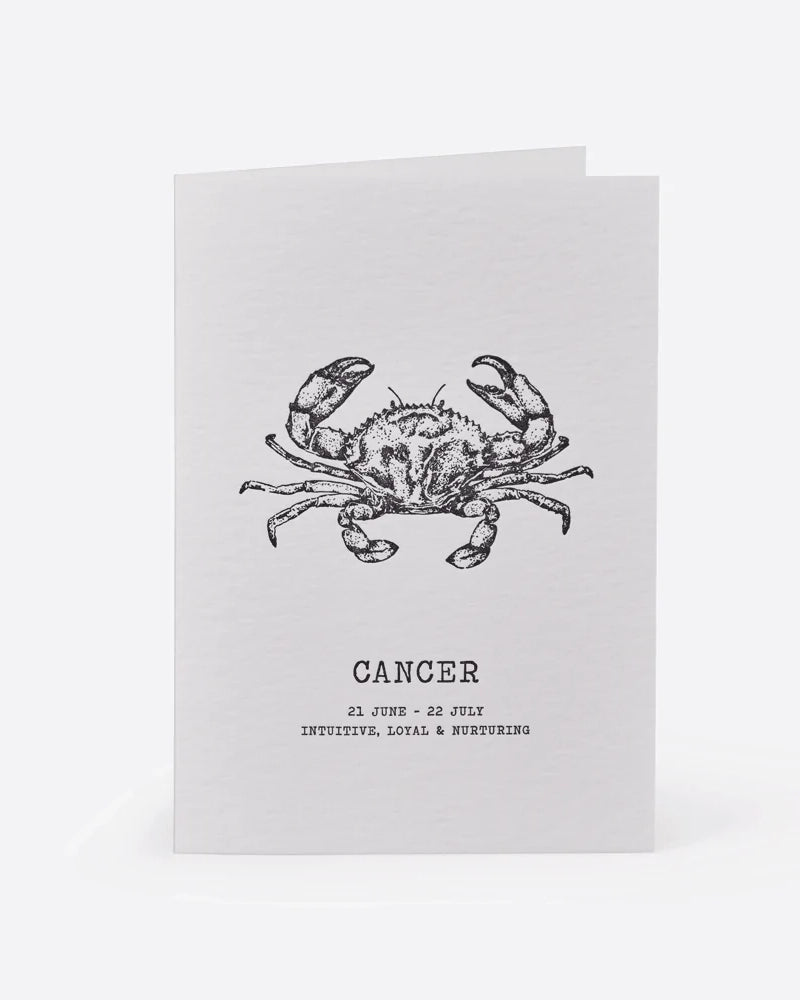 Zodiaque Moon | Cancer Zodiac Letterpress Greeting Card - Perfect Birthday Gift for Cancer Sign Friends & Astrology Lovers