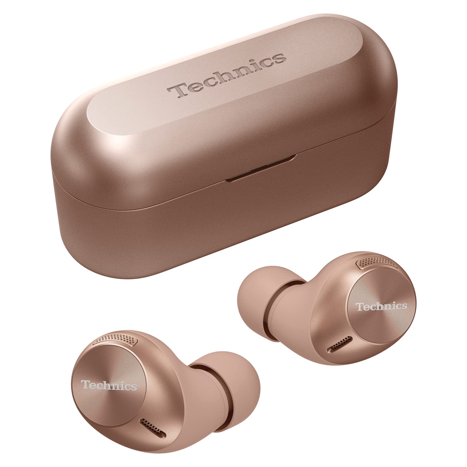 Technics EAHAZ40PN Wireless Bluetooth Earbuds - True Wireless Stereo In-Ear Headphones with Charging Case, Built-in Mic, Rose Gold - Perfect for Gym, Running, Commuting & Travel