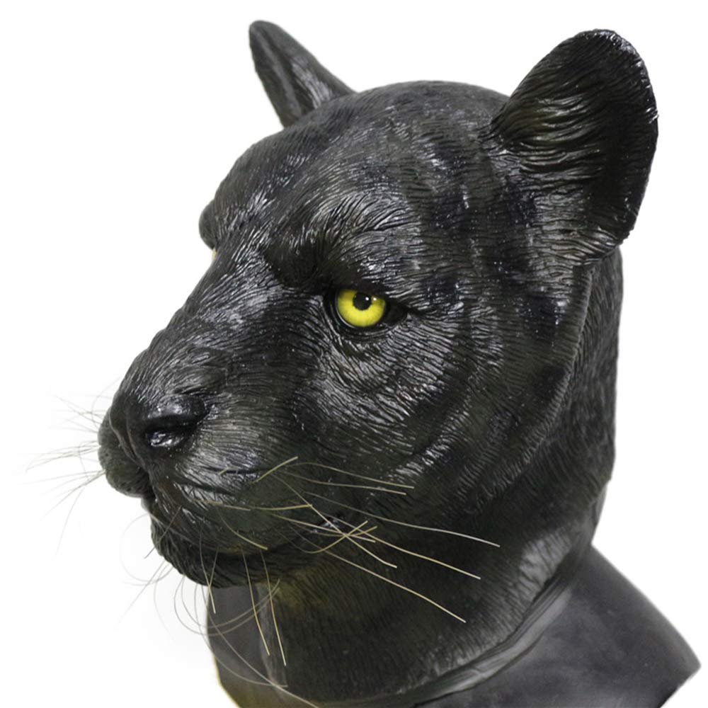 Black Panther Latex Mask - Realistic Animal Leopard Jaguar Costume Mask for Halloween, Cosplay, Carnival & Masquerade Parties | Perfect for Superhero Themed Events & Cosplay Conventions