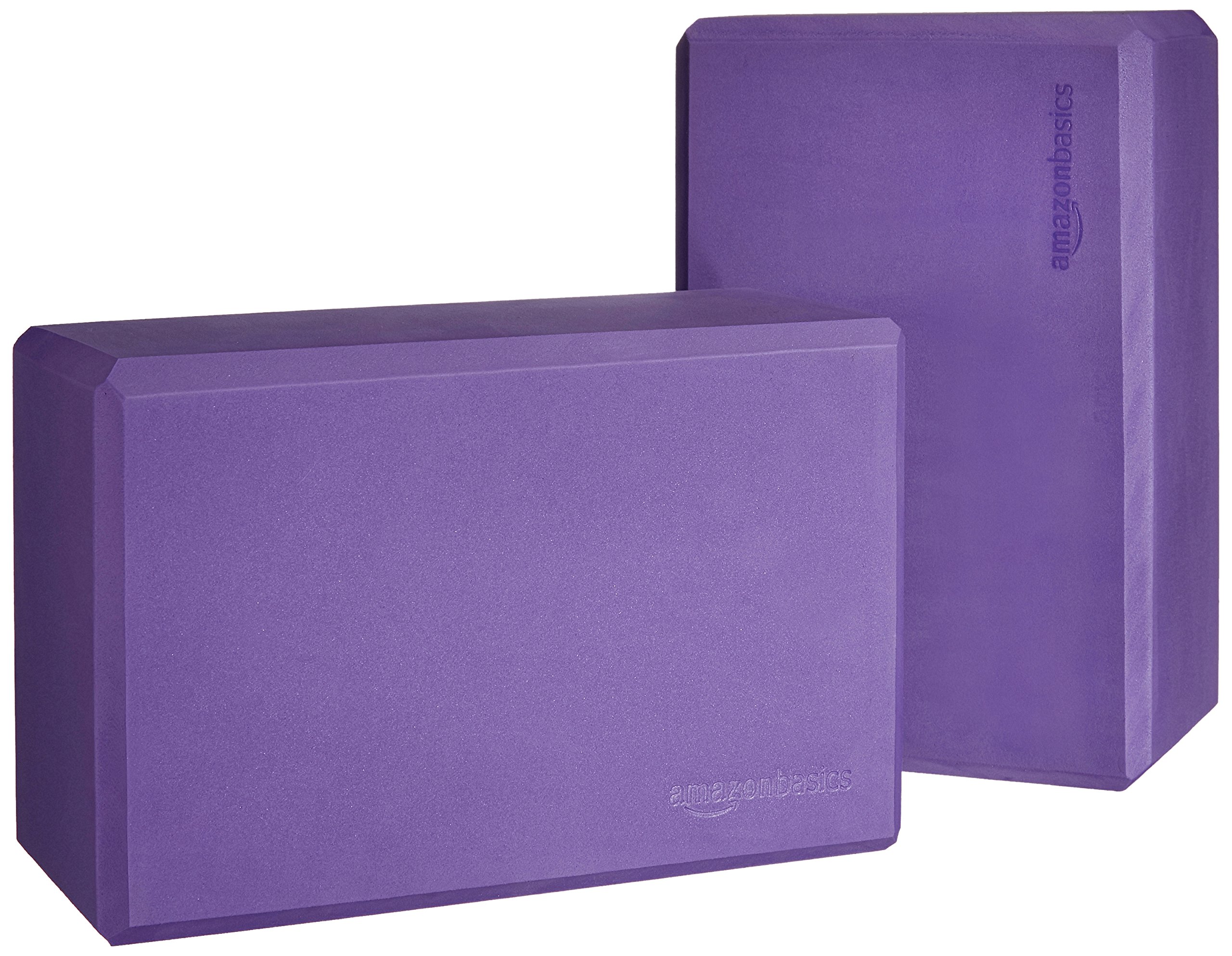 Amazon Basics Foam Yoga Blocks - Set of 2 for Yoga, Pilates & Stretching - Non-Slip Support for Balance & Flexibility - Ideal for Home & Studio Workouts