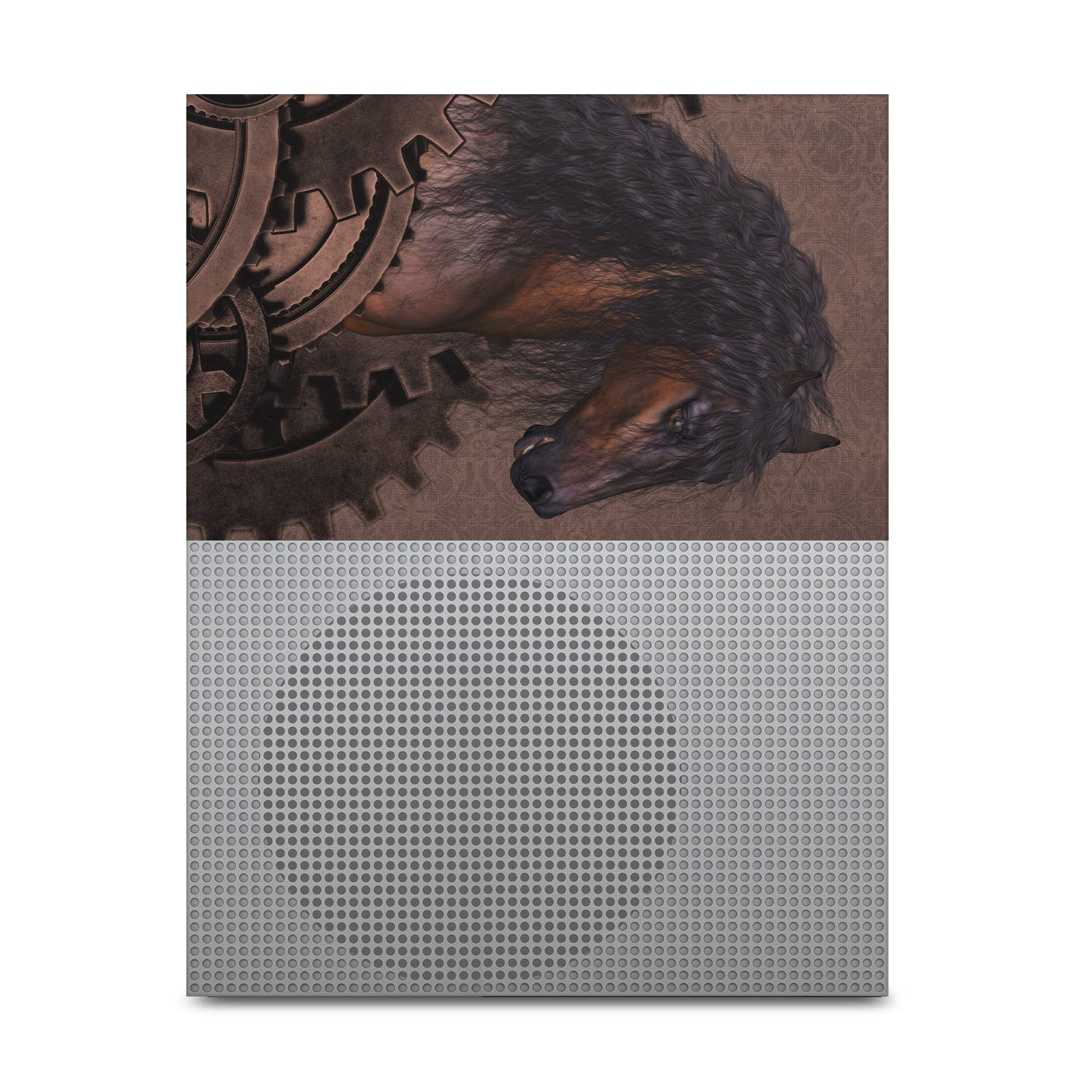 Official Licensed Simone Gatterwe Mechanical Gear Steampunk Horse Vinyl Skin Sticker Cover Compatible with Xbox One S Console - Perfect for Gaming Setups & Collector Displays