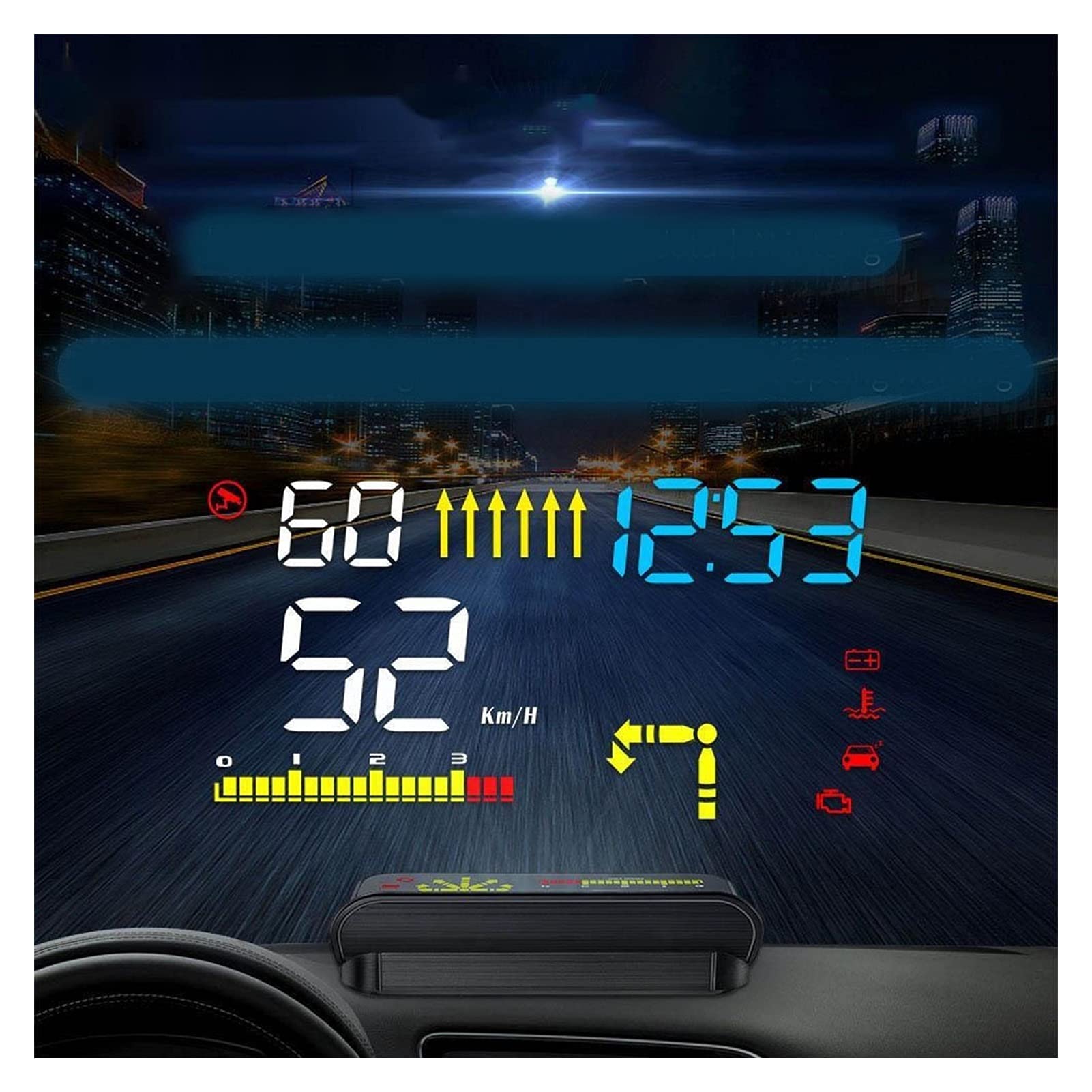 M15 OBD2 HUD Display - Dual Mode GPS Projector with Overspeed Warning | Real-Time Speedometer & Car Diagnostics | Perfect for Night Driving & Performance Monitoring