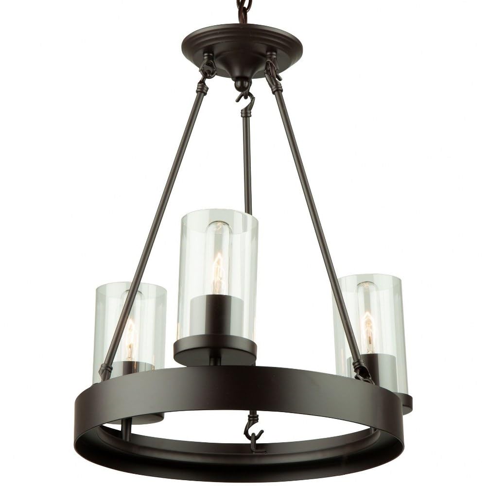 Artcraft Lighting Menlo Park 3-Light Mini Chandelier in Dark Chocolate - Elegant Ceiling Fixture for Dining Room, Bedroom, or Entryway Lighting