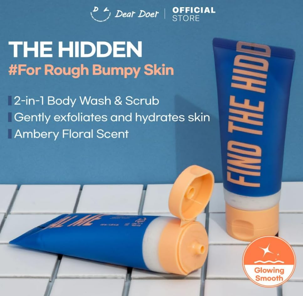 Dear Doer Moisturizing 2-in-1 Body Scrub & Wash with Andes Salt - Exfoliating & Hydrating Cleanser for Smooth Skin, 3.38 fl oz (100ml) - Perfect for Shower, Spa & Daily Skincare Routine