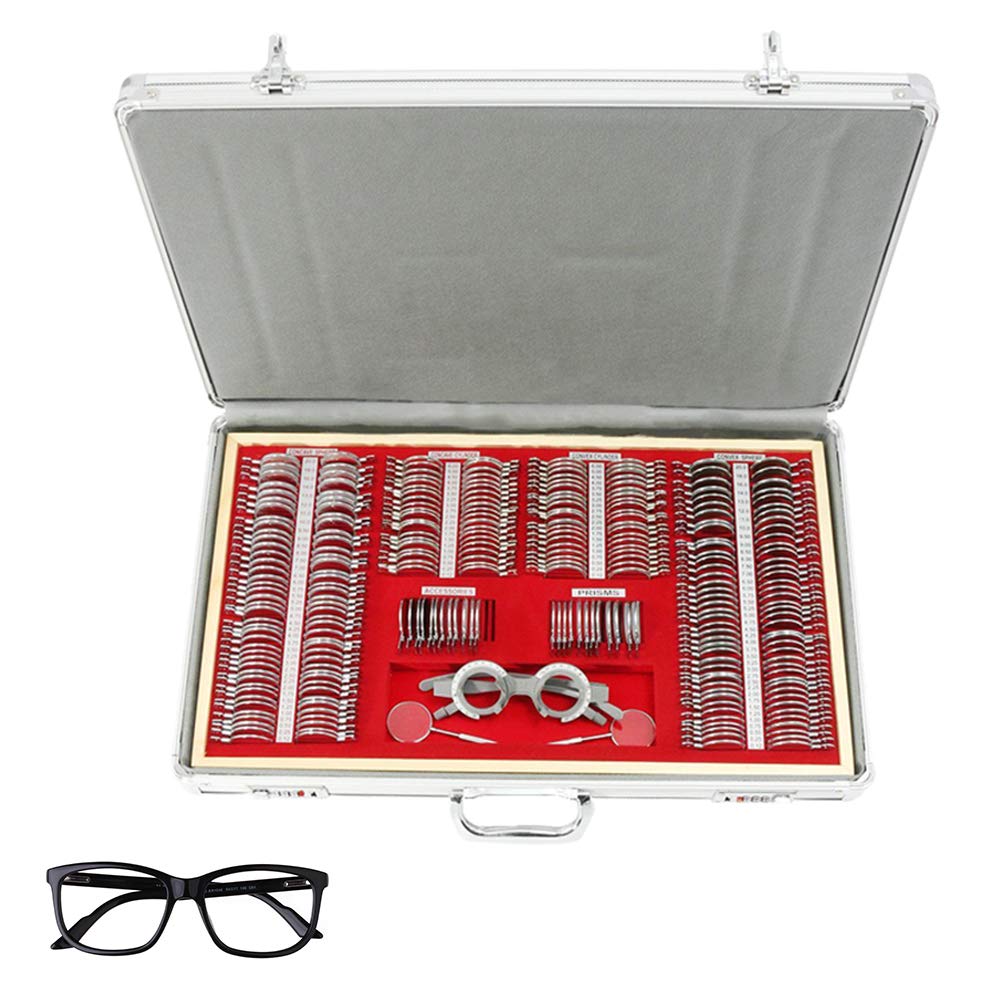 266-Piece Professional Optometry Kit - Metal & Aluminum Frame Optical Audition Set with Shell Automatic Lens - Perfect for Eye Exams, Vision Testing & Optical Practice in Clinics & Schools