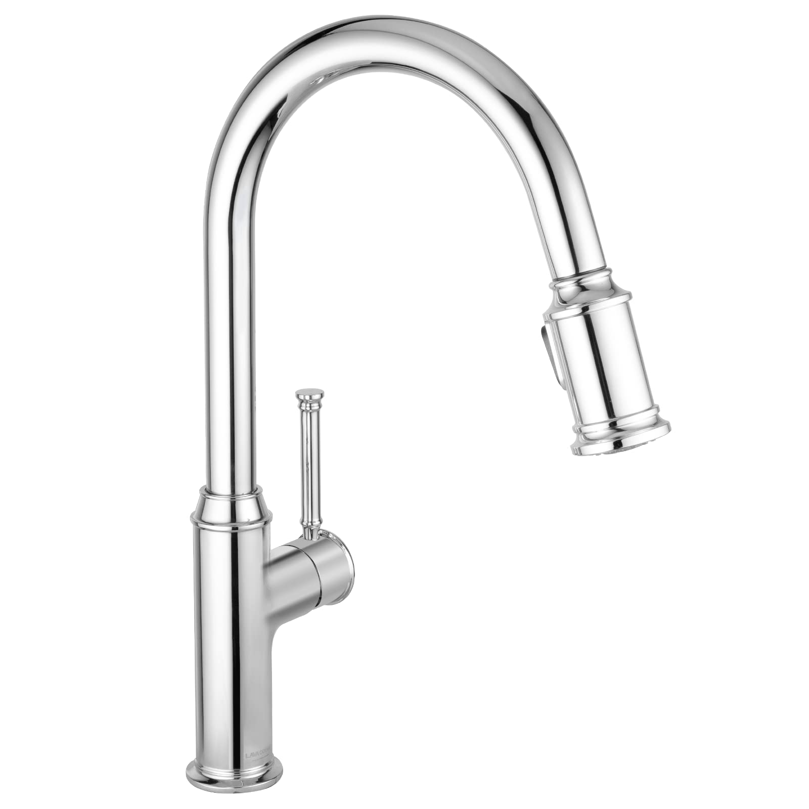 Lava Odoro Chrome Kitchen Faucet with Pull Down Sprayer - Single Handle Stainless Steel Sink Faucet for 1 or 3 Hole Installation (Includes Deck Plate) - Perfect for Modern Kitchens & Food Prep Stations - KF421-C