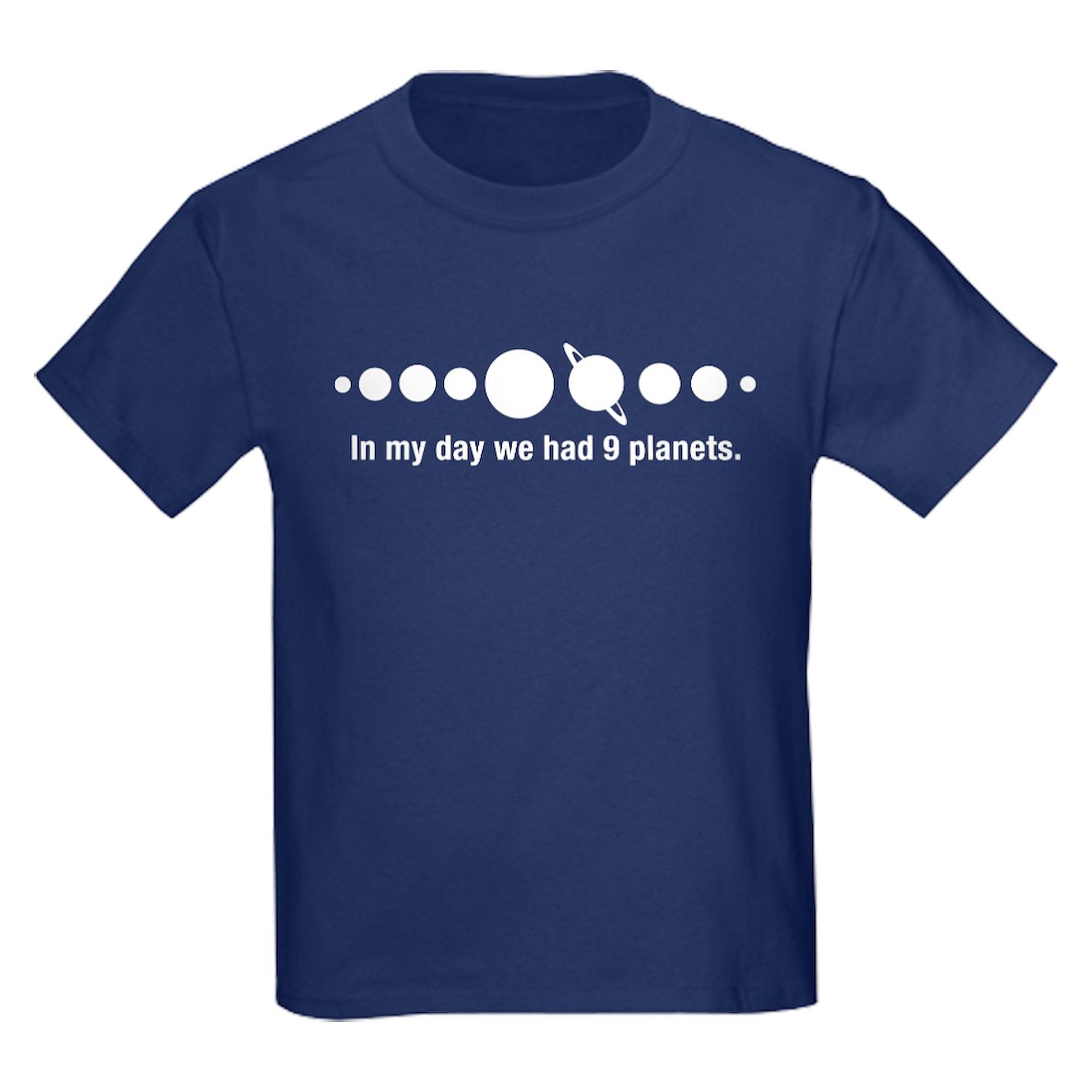 Kids Dark Cotton T-Shirt - 'In My Dad We Had 9 Planets' Funny Space-Themed Graphic Tee for Boys & Girls | Perfect for School, Playdates & Astronomy Enthusiasts