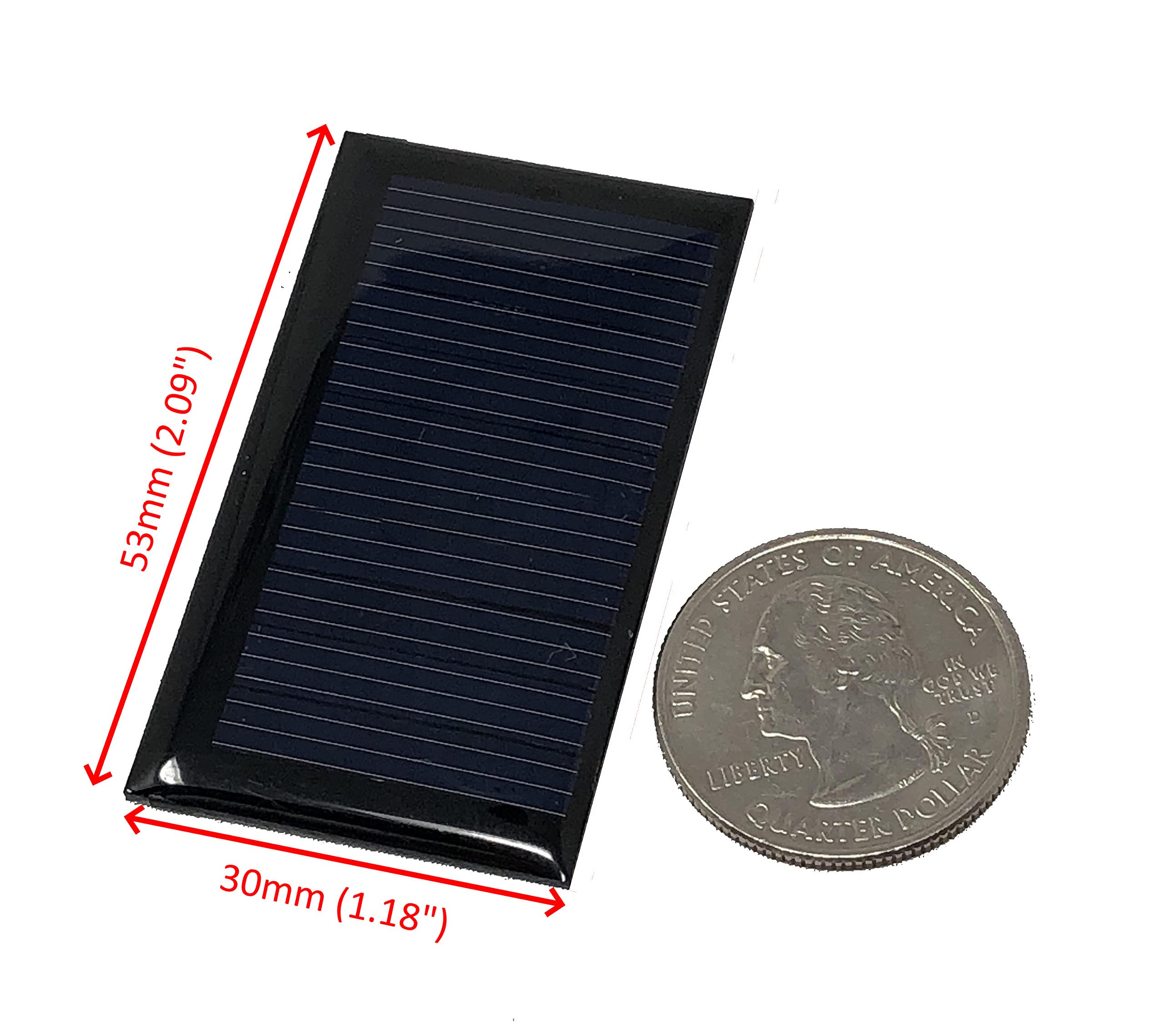 AMX Solar 5V 30mA 53x30mm Micro Mini Solar Panel Cells for DIY Projects, Toys, Classrooms & Labs - Perfect for Solar Charging 3.6V Devices, Science Experiments & Educational Activities